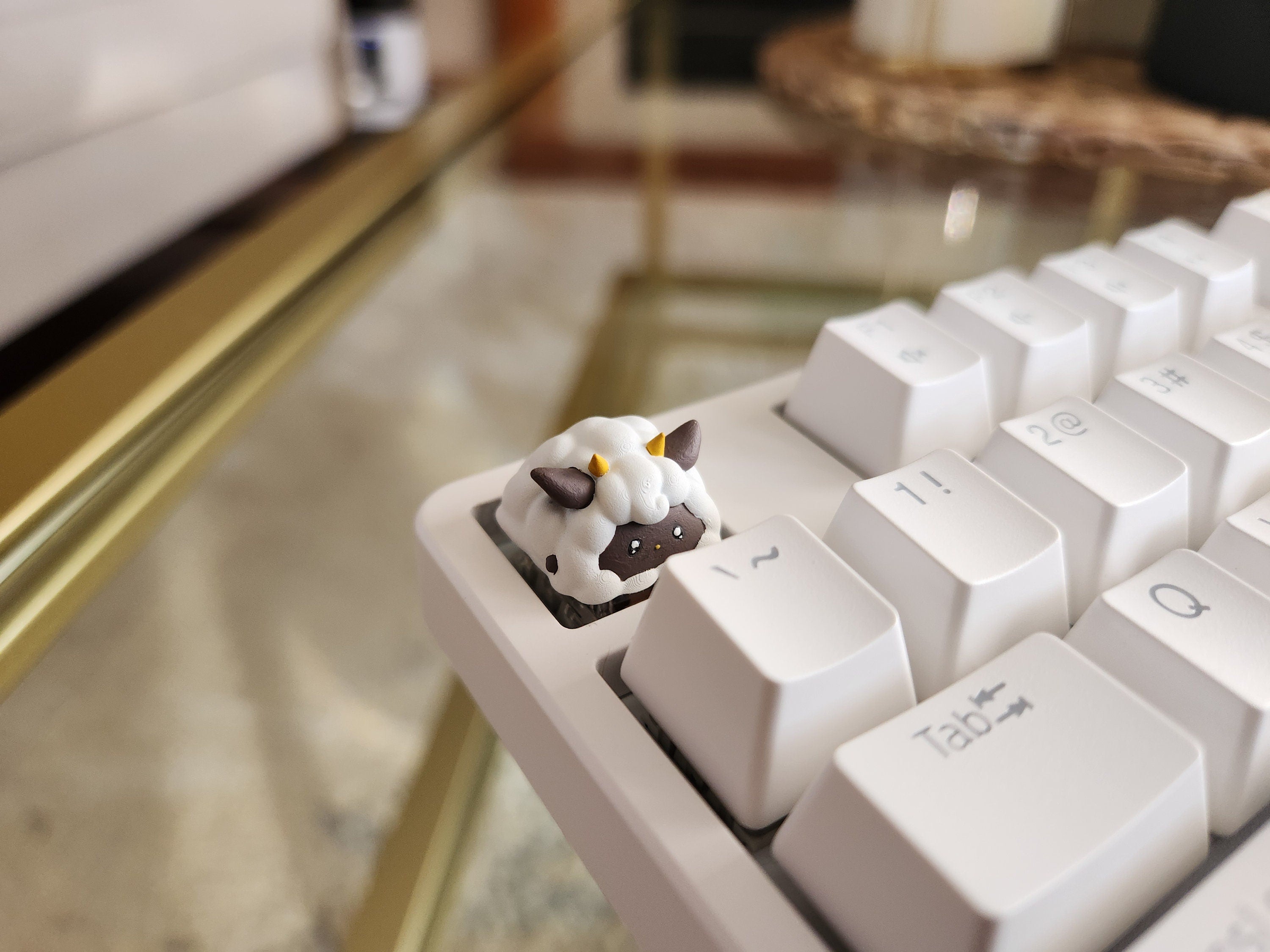 Hand-Painted Palworld Lamball Artisan Keycap for mechanical keyboard