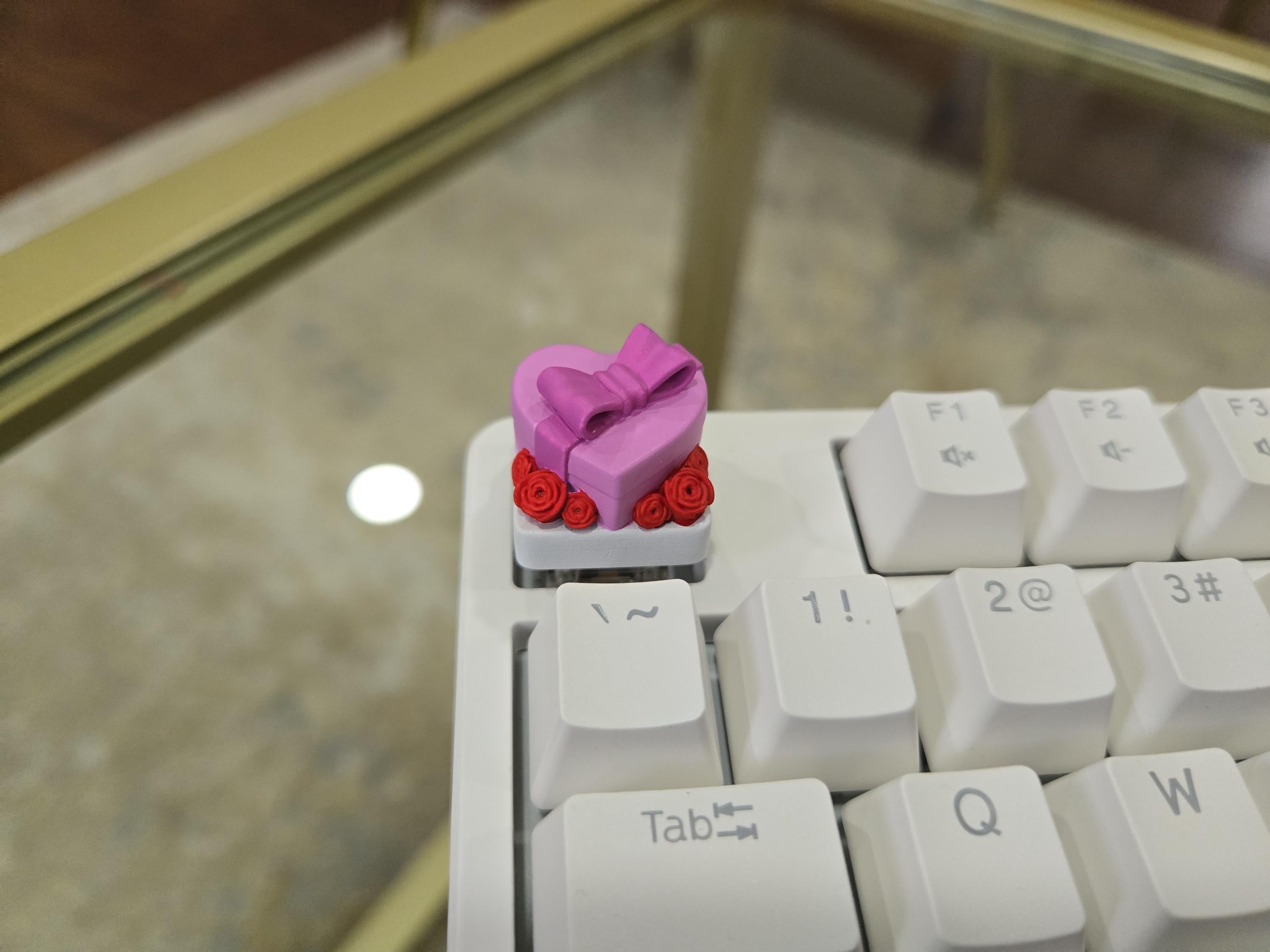 Hand-Painted Valentine Heart Box Artisan Keycap for mechanical keyboard