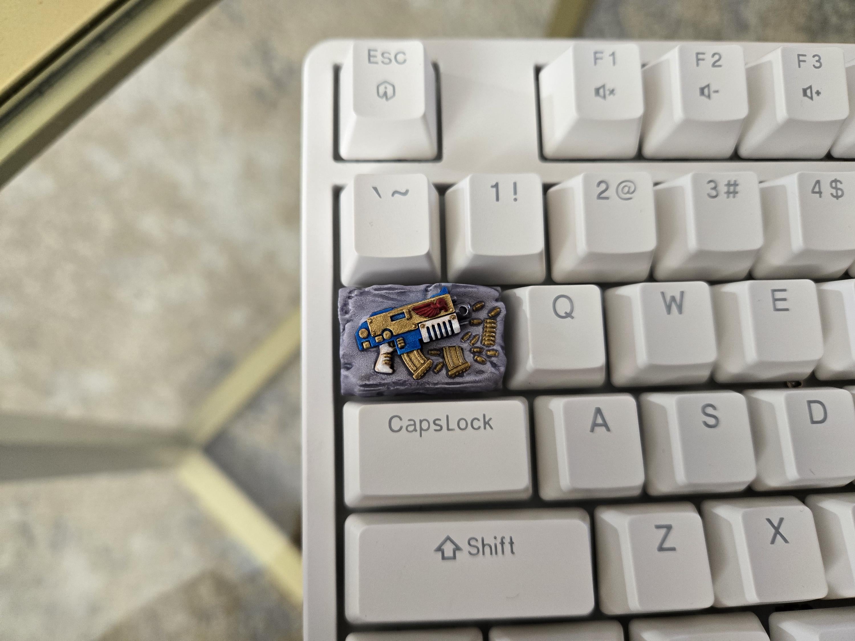 Hand-Painted Marine Rivet Gun Artisan Keycap for mechanical keyboard