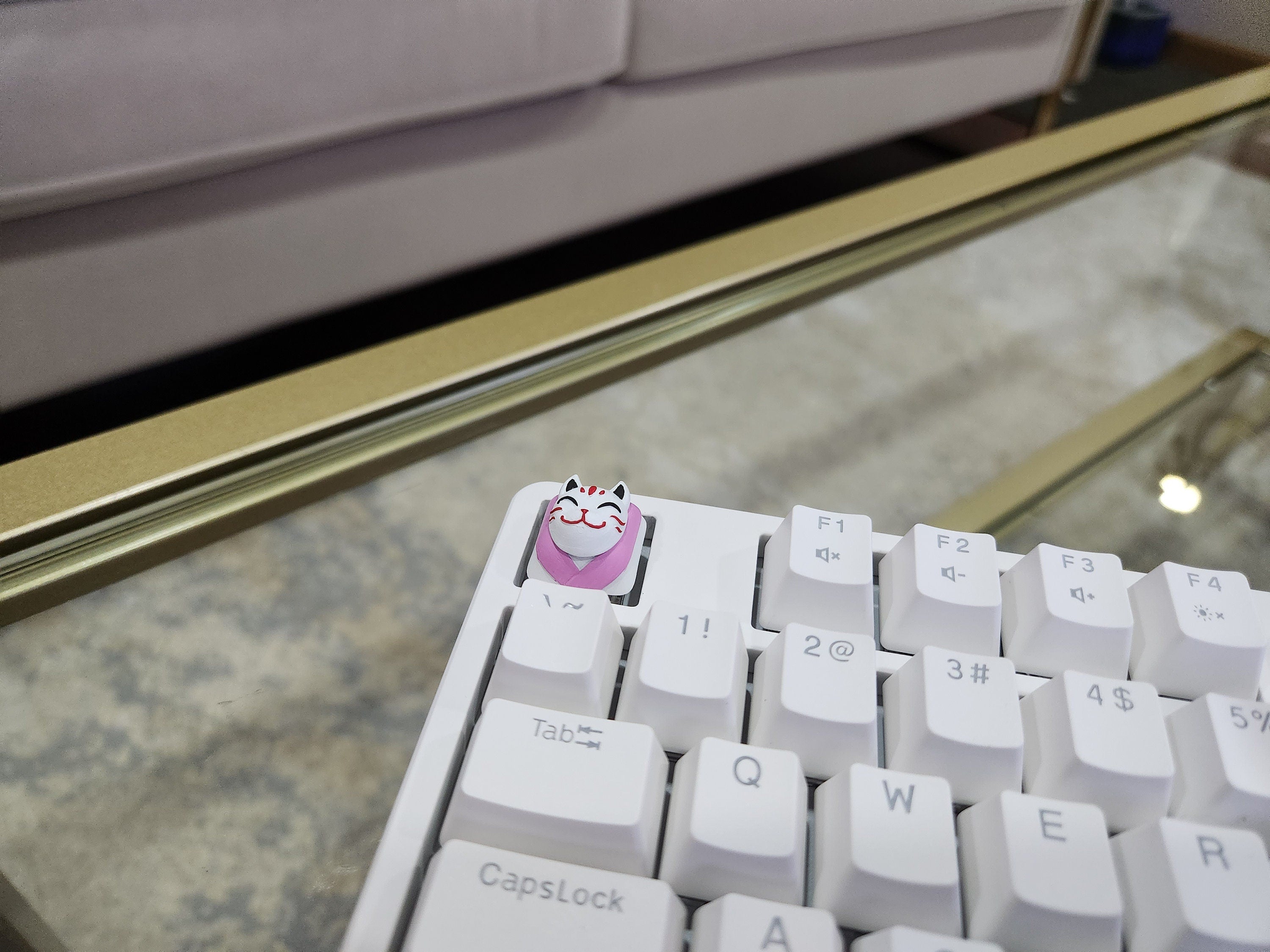 Hand-Painted Kitsune Japanese Artisan Keycap for mechanical keyboard