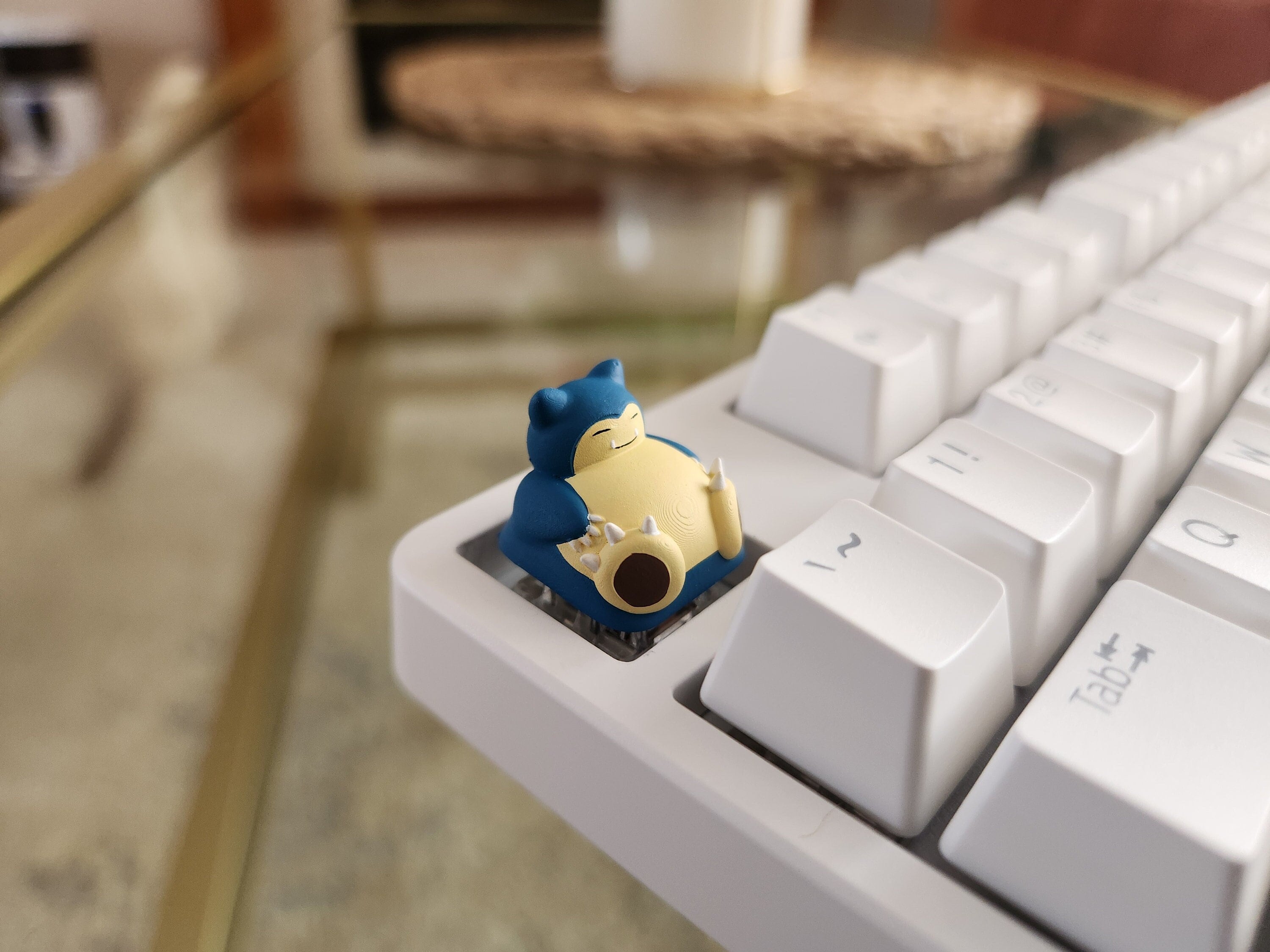 Hand-Painted Anime Snorlax Artisan Keycap for mechanical keyboard