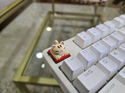 Cozy Cat Keycap – hand painted artisan keycap for mechanical keyboard – view 2