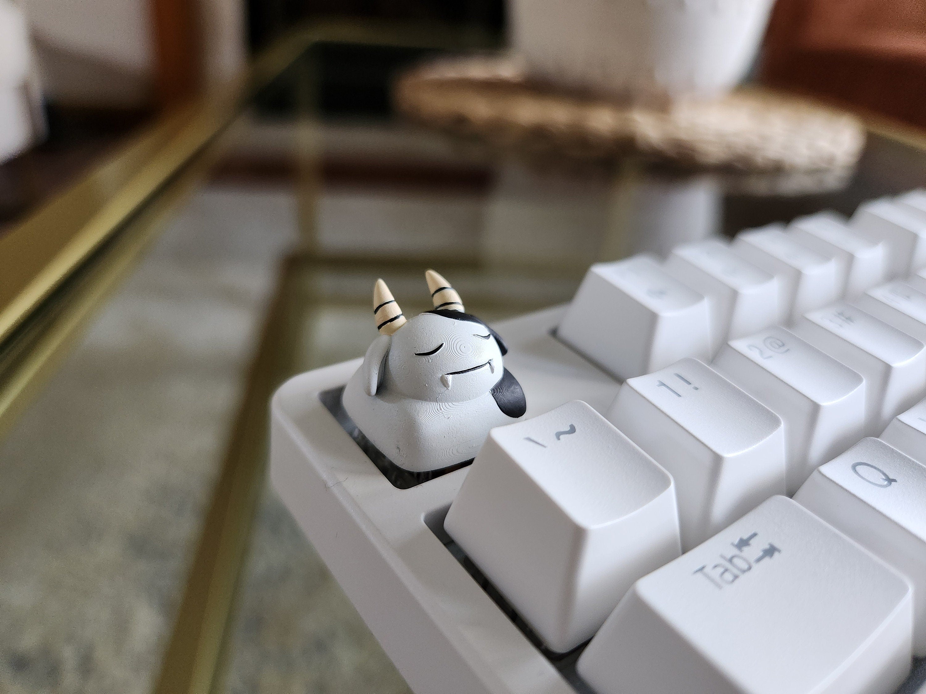 Hand-Painted Palworld Mozzarina Artisan Keycap for mechanical keyboard