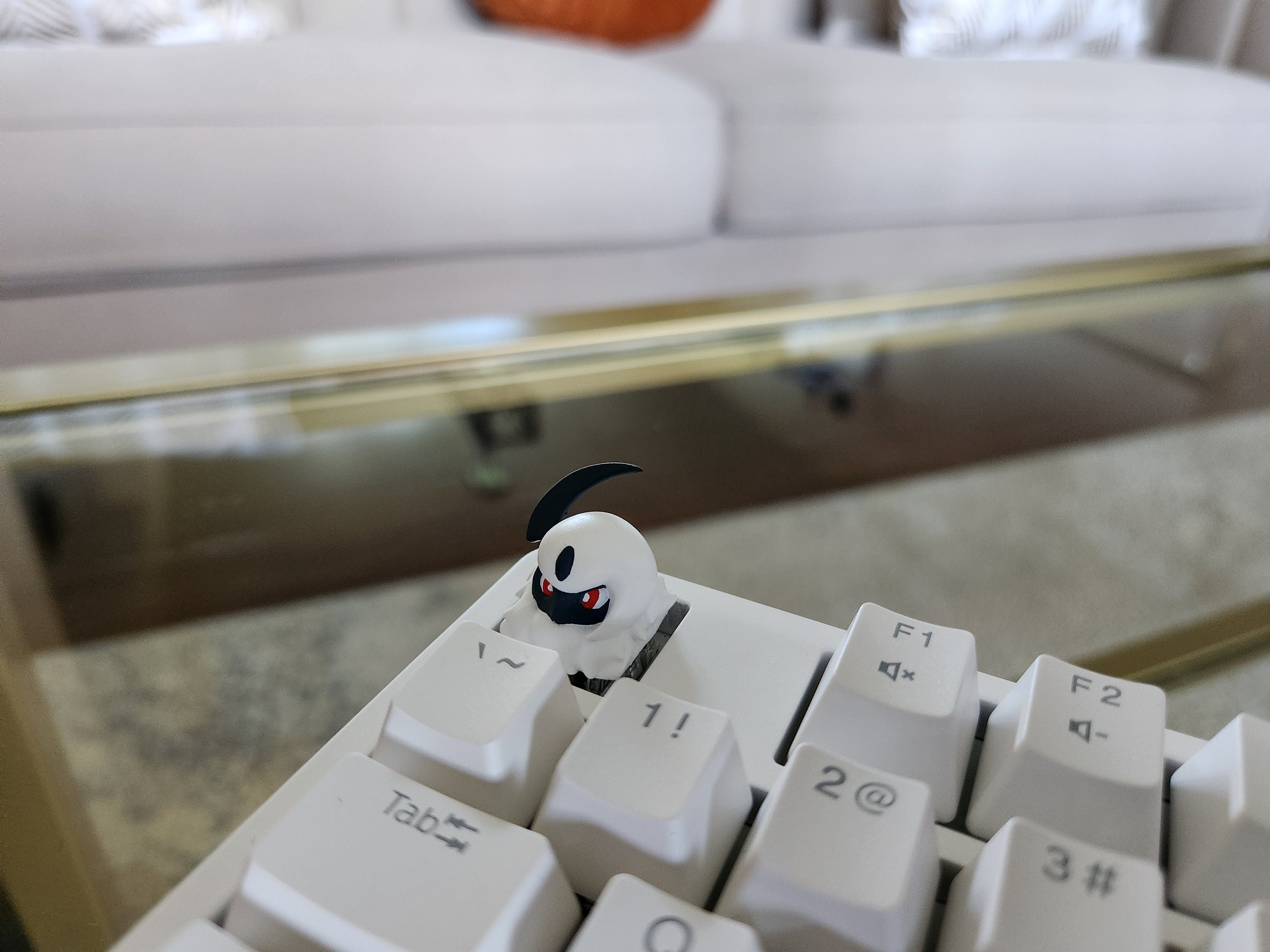 Hand-Painted Anime Absol Artisan Keycap for mechanical keyboard