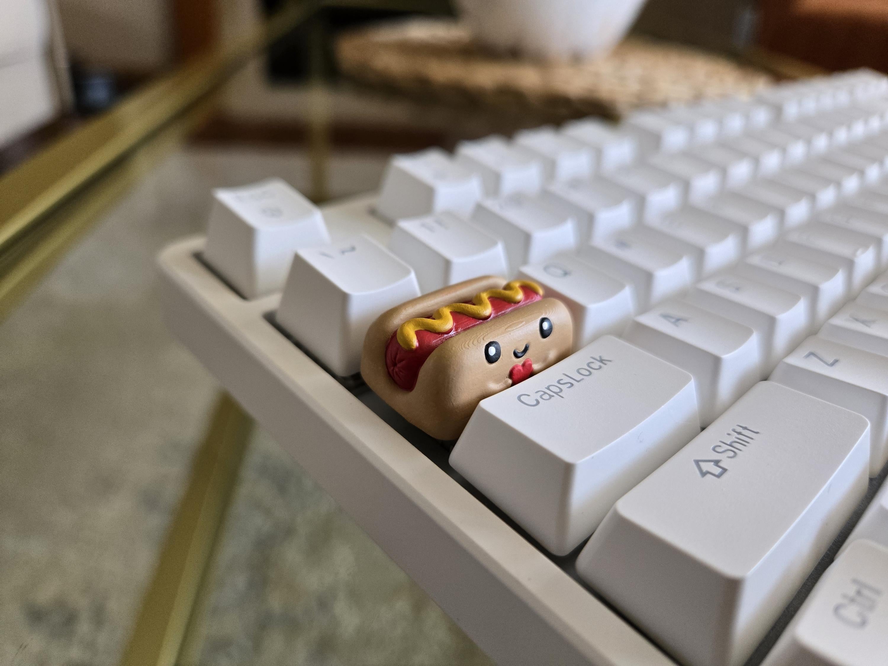 Hand-Painted Hotdog Food Artisan Keycap for mechanical keyboard