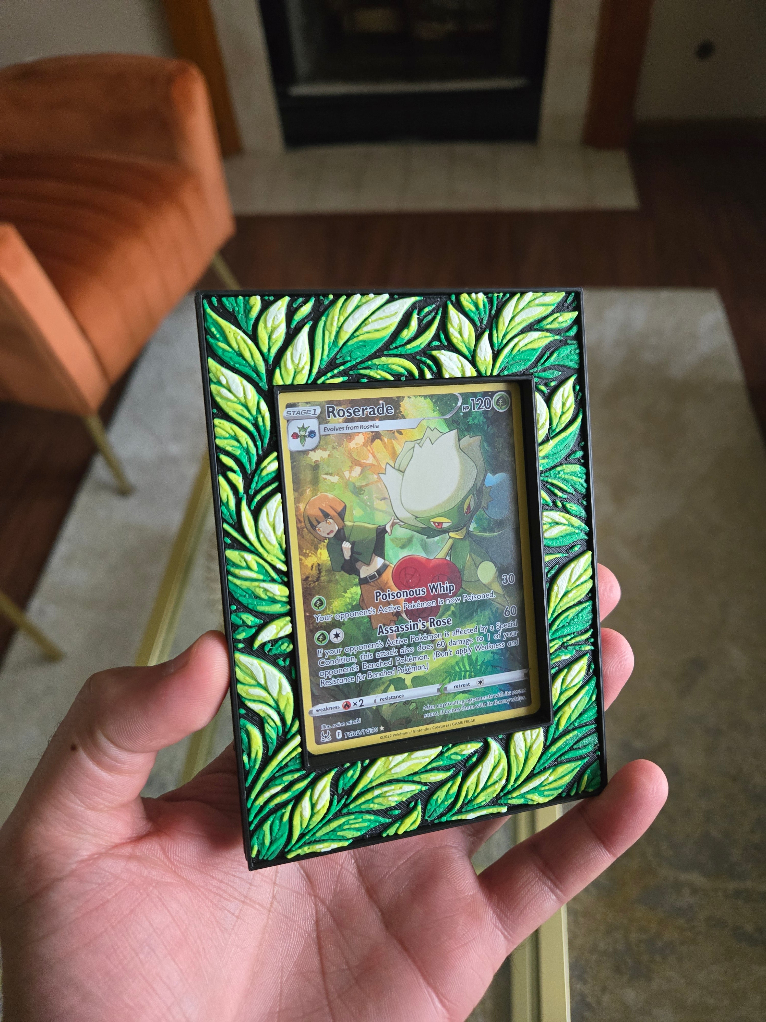 Premium Leaf-Themed TCG Card Case – Magnetic Closure, 3D Textured Trading Card Protector, Nature Collector Display Case handcrafted collectible