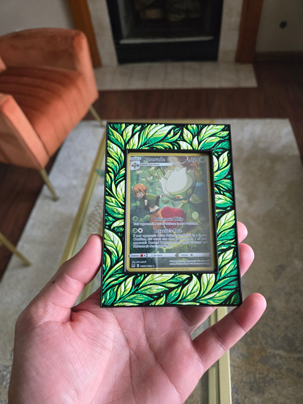 Premium Leaf-Themed TCG Card Case – Magnetic Closure, 3D Textured Trading Card Protector, Nature Collector Display Case handcrafted collectible