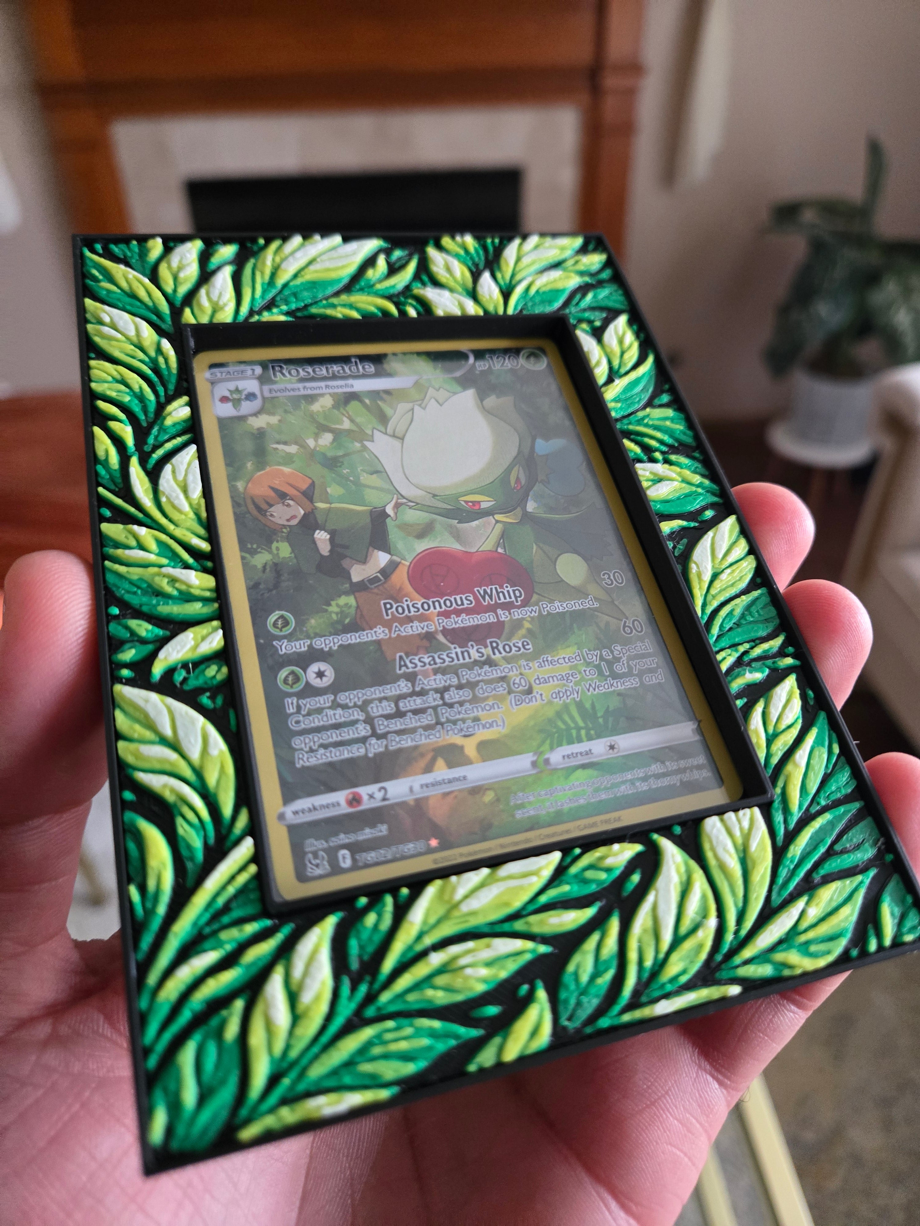 Premium Leaf-Themed TCG Card Case – Magnetic Closure, 3D Textured Trading Card Protector, Nature Collector Display Case handcrafted collectible