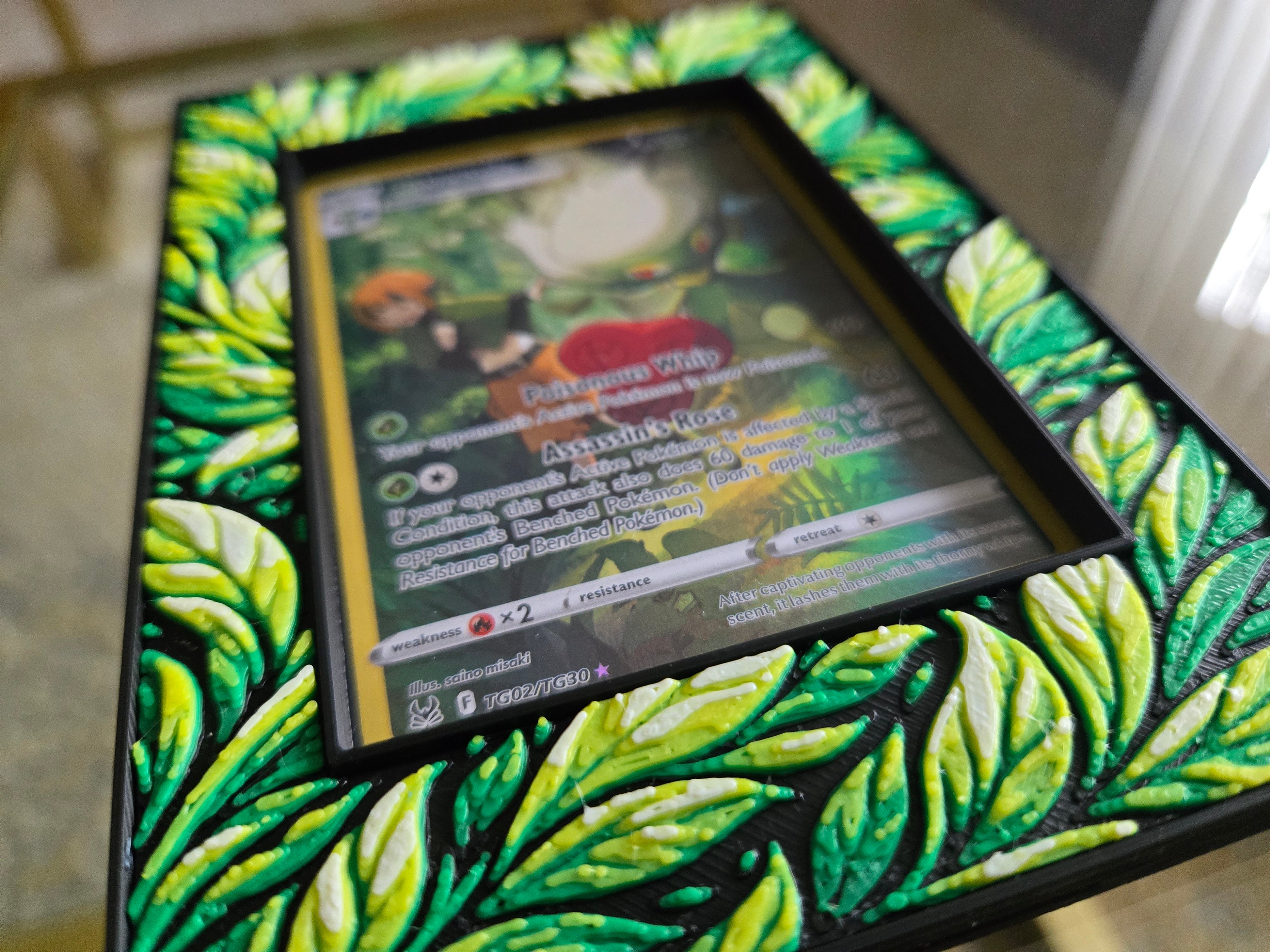 Premium Leaf-Themed TCG Card Case – Magnetic Closure, 3D Textured Trading Card Protector, Nature Collector Display Case handcrafted collectible