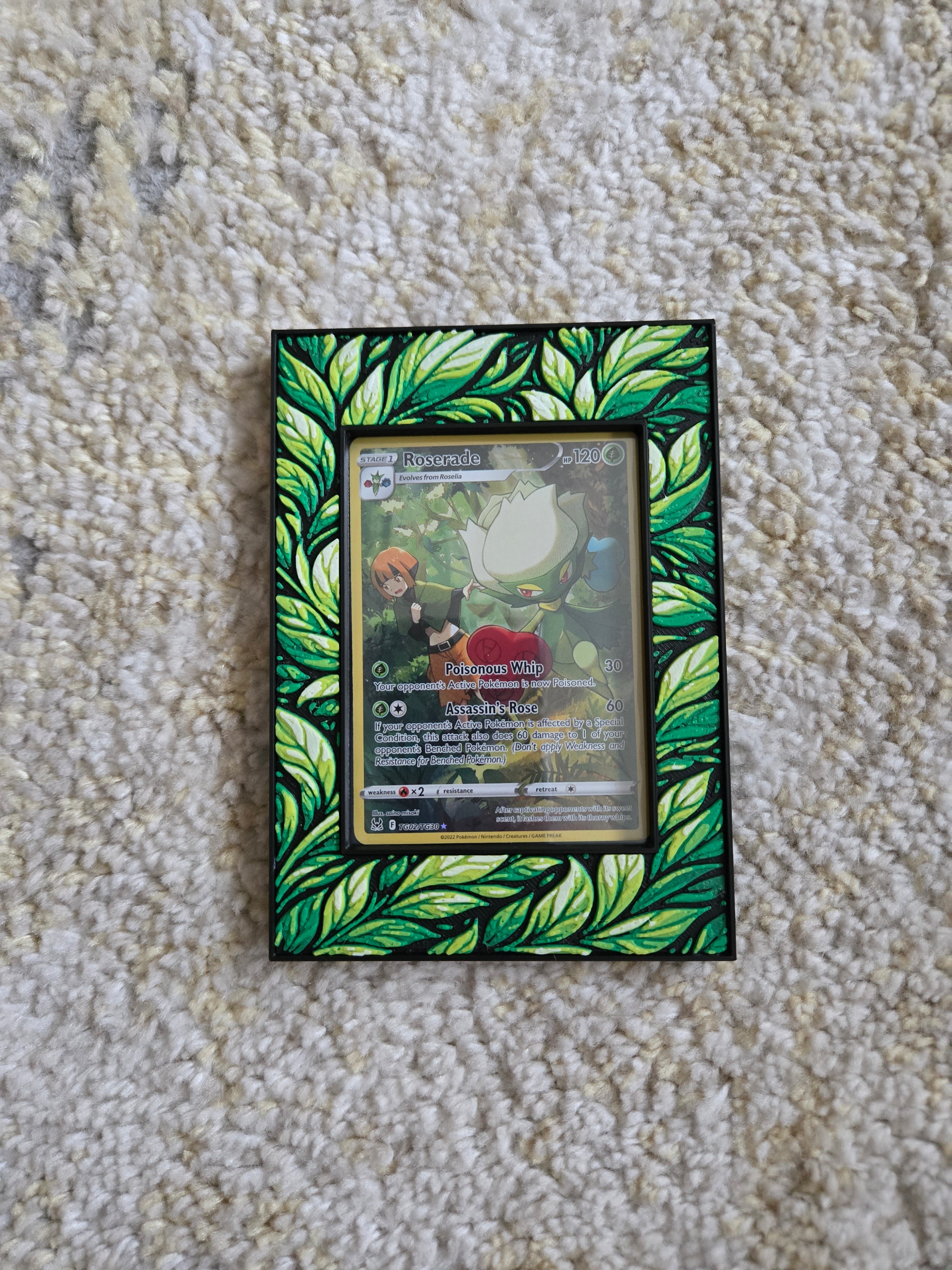 Premium Leaf-Themed TCG Card Case – Magnetic Closure, 3D Textured Trading Card Protector, Nature Collector Display Case handcrafted collectible