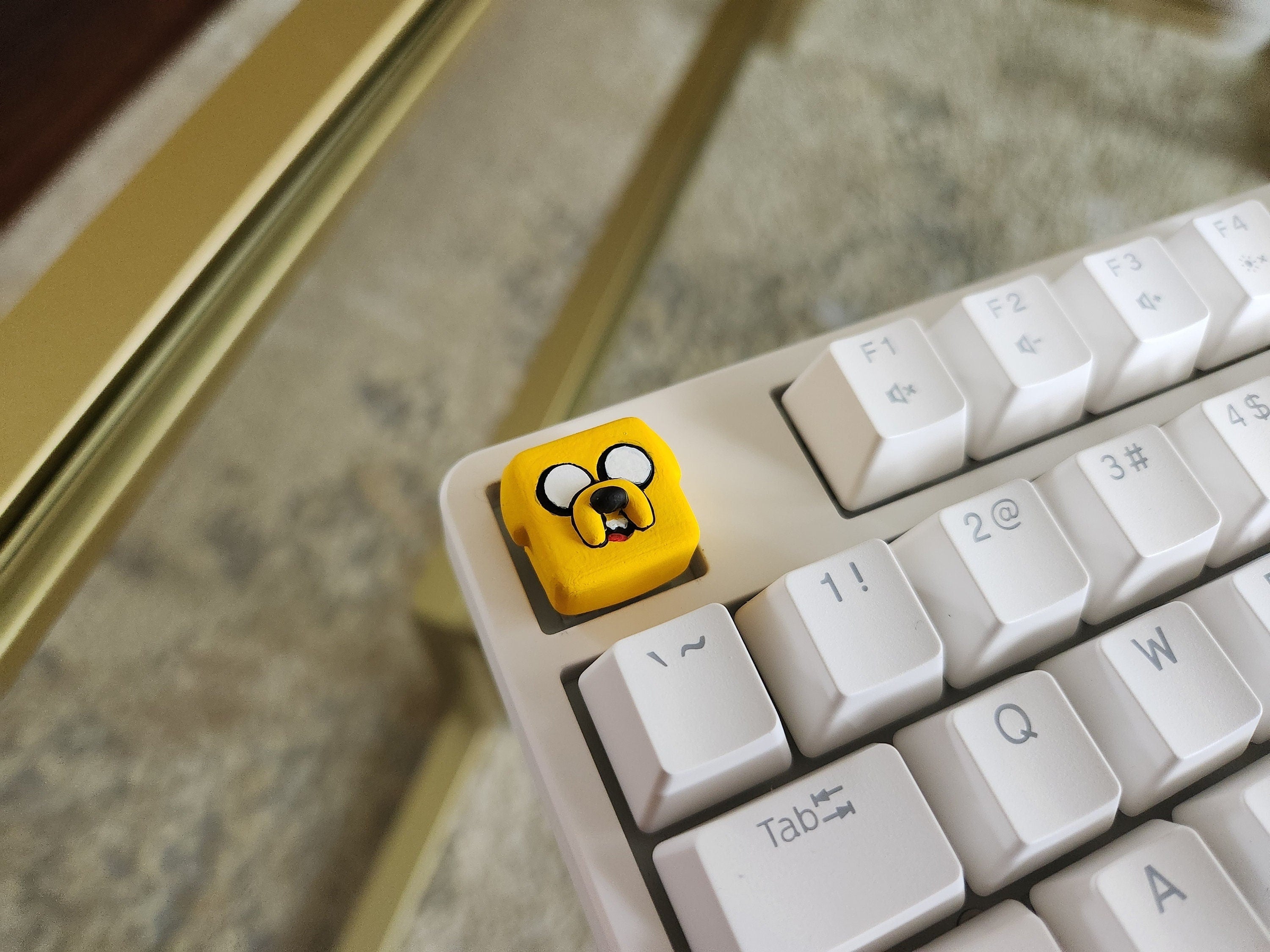 Hand-Painted Adventure Time Jake Artisan Keycap for mechanical keyboard