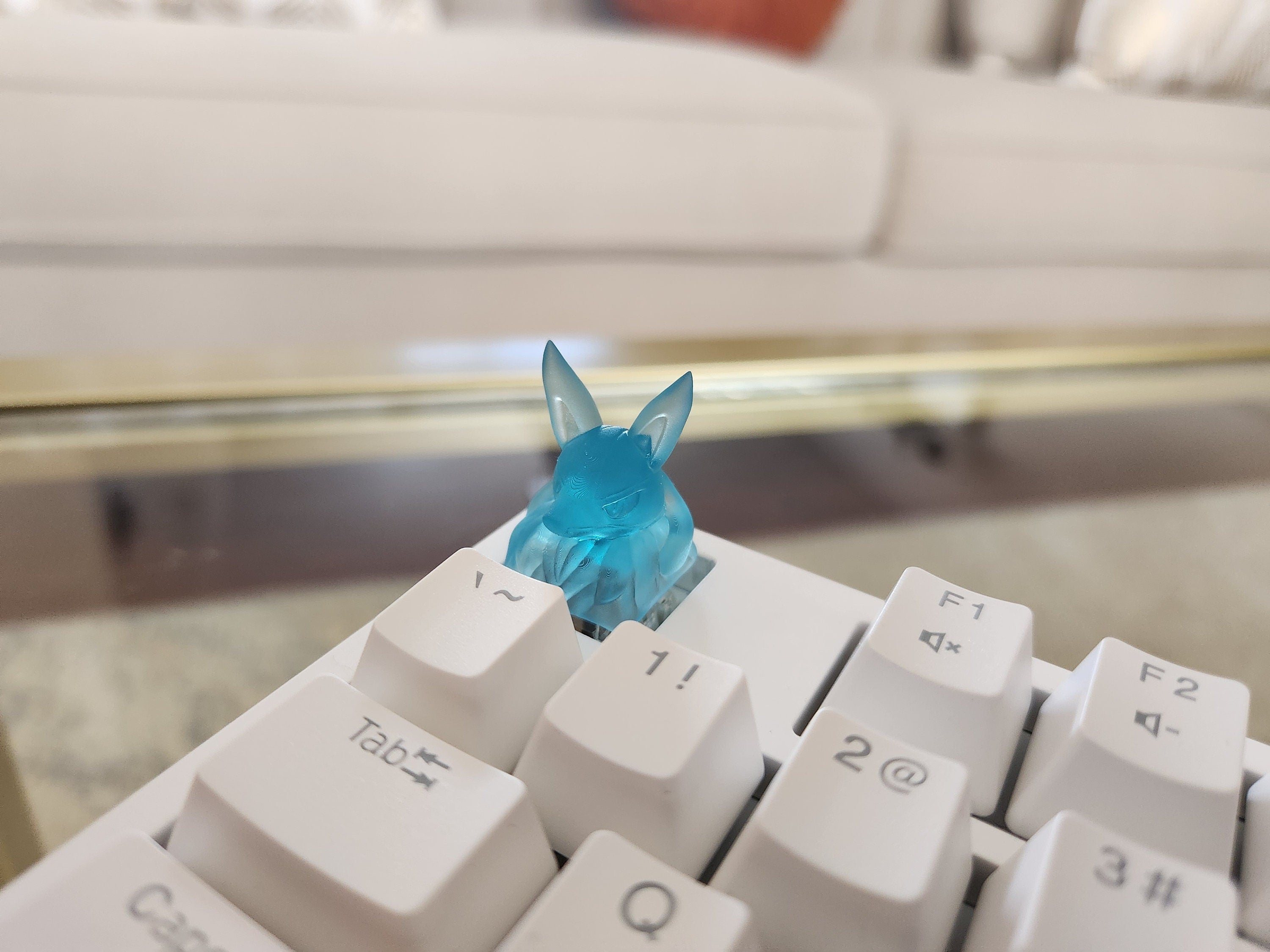 Clear Anime Snorlax Artisan Keycap for mechanical keyboard