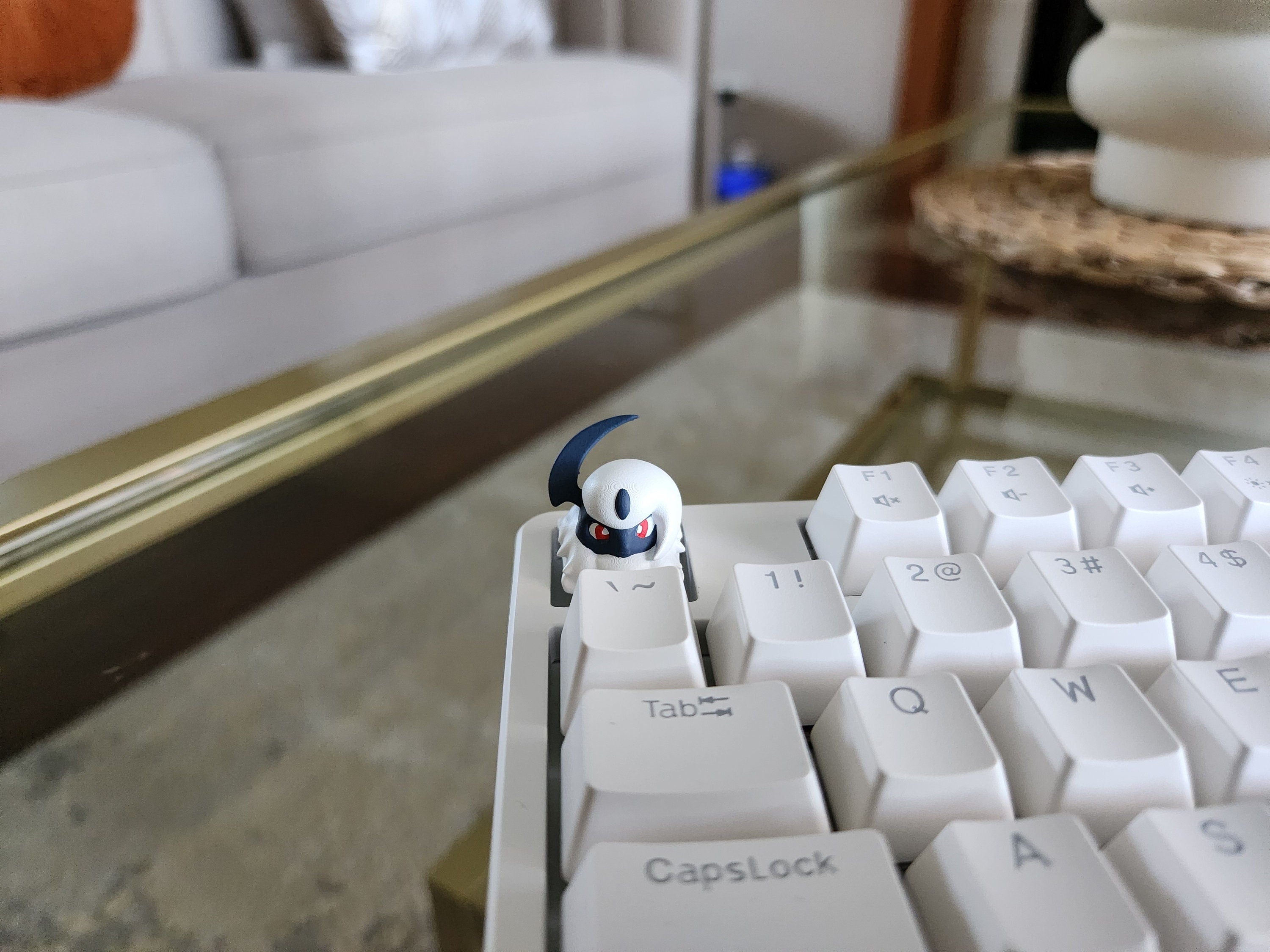 Hand-Painted Anime Absol Artisan Keycap for mechanical keyboard