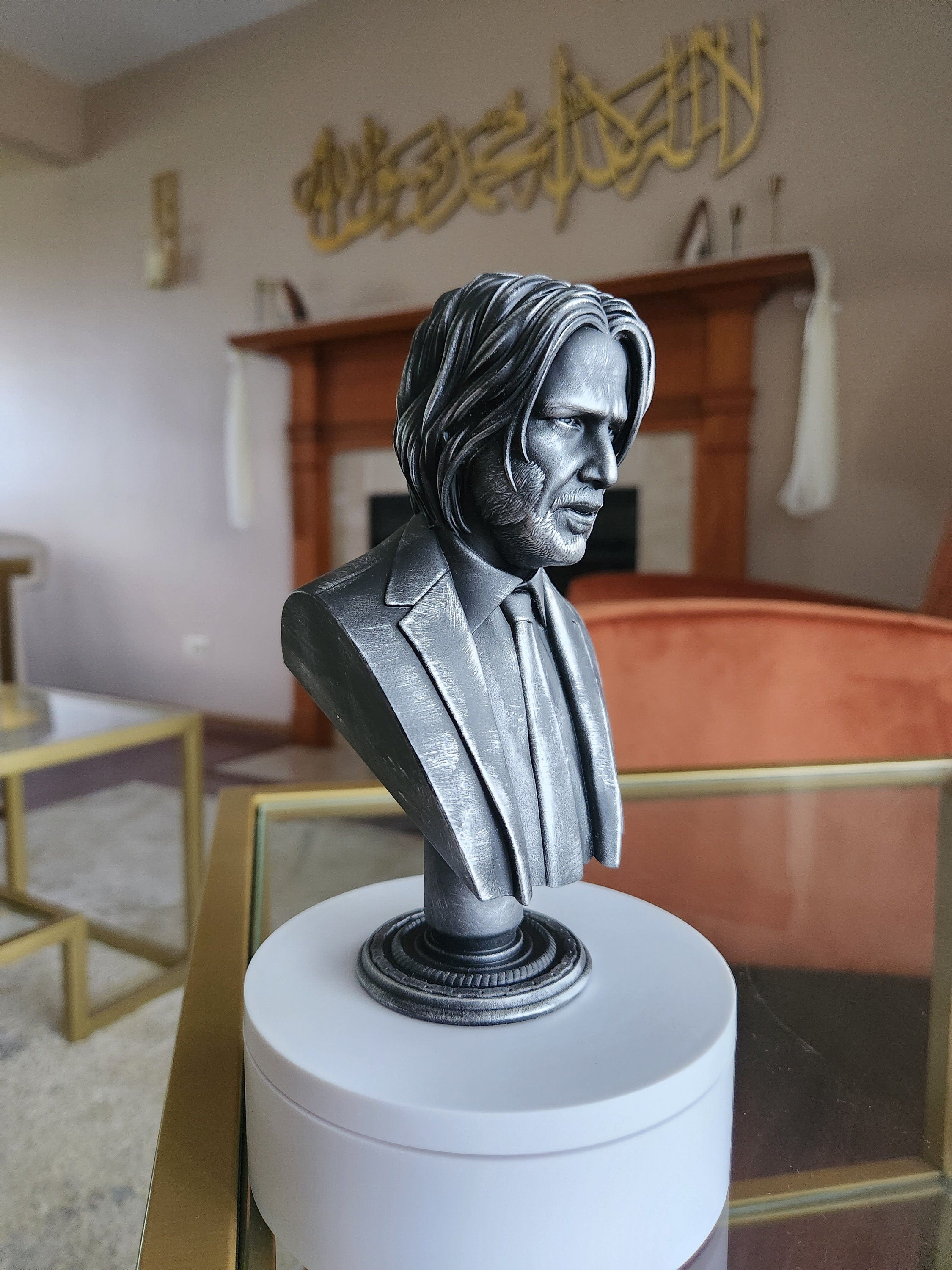 Hand-painted john wick bust – 6.5 inches tall collectible display figure