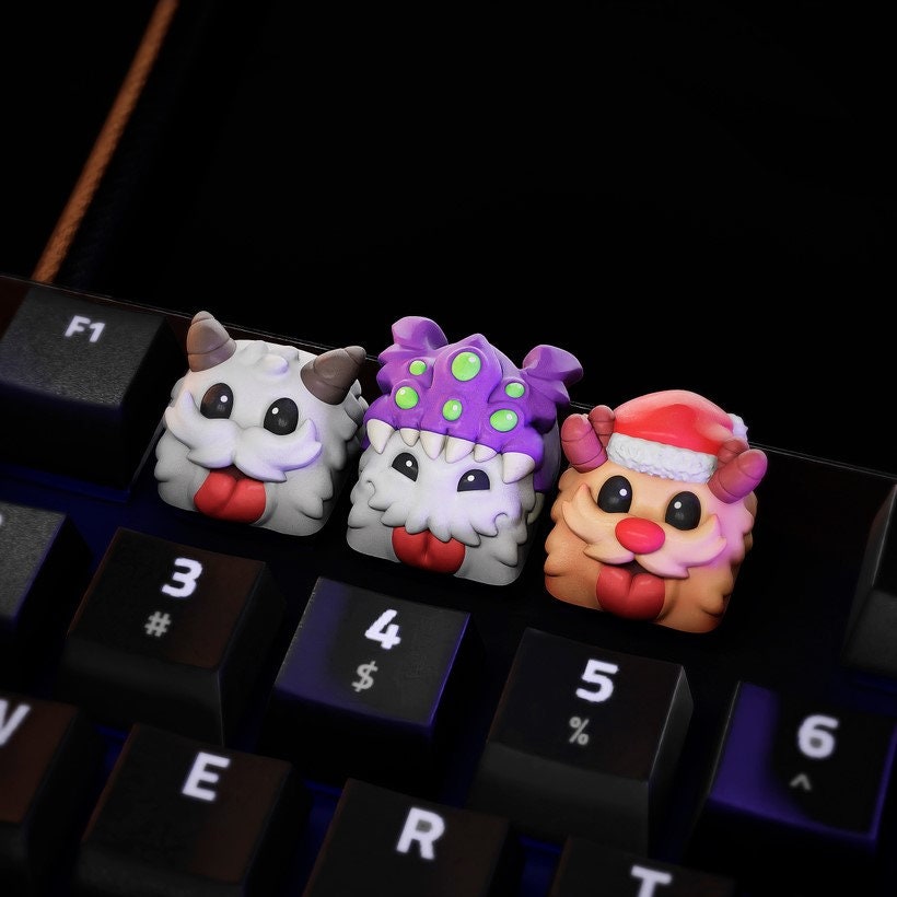 Hand-Painted Poro Artisan Keycaps for mechanical keyboard