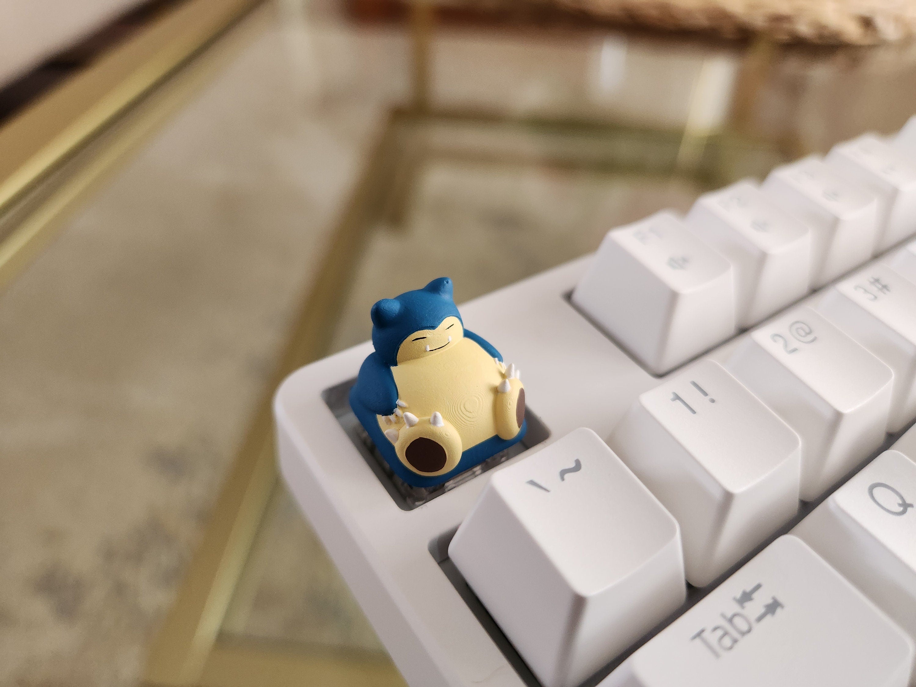 Hand-Painted Anime Snorlax Artisan Keycap for mechanical keyboard