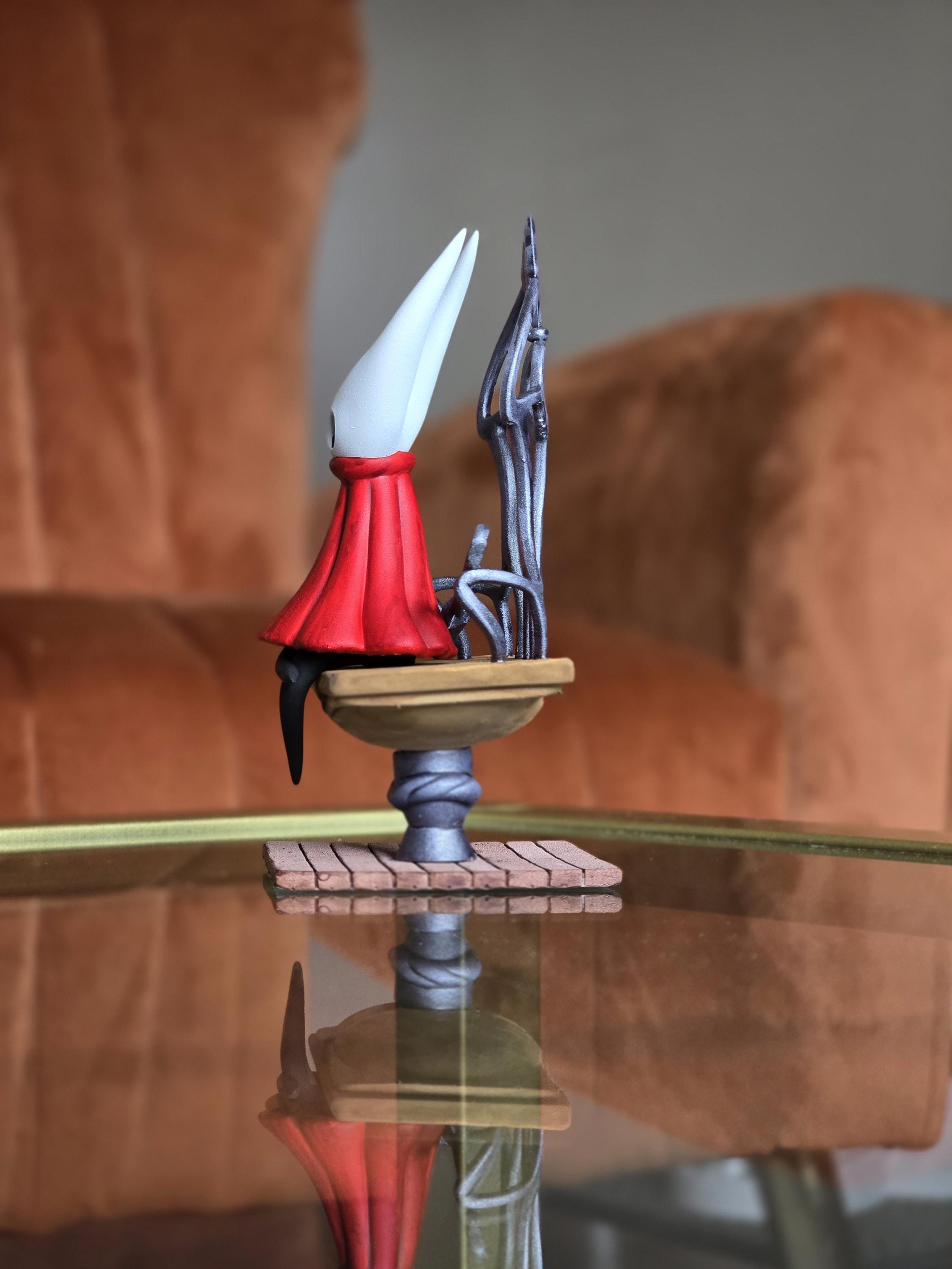 Hand-painted hollow knight silksong hornet on bench figure – 4.5 inches tall collectible display figure