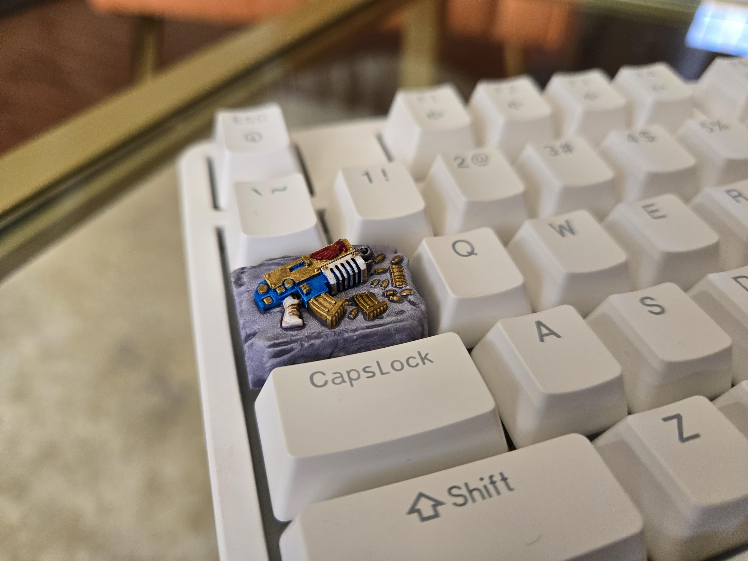 Hand-Painted Marine Rivet Gun Artisan Keycap for mechanical keyboard