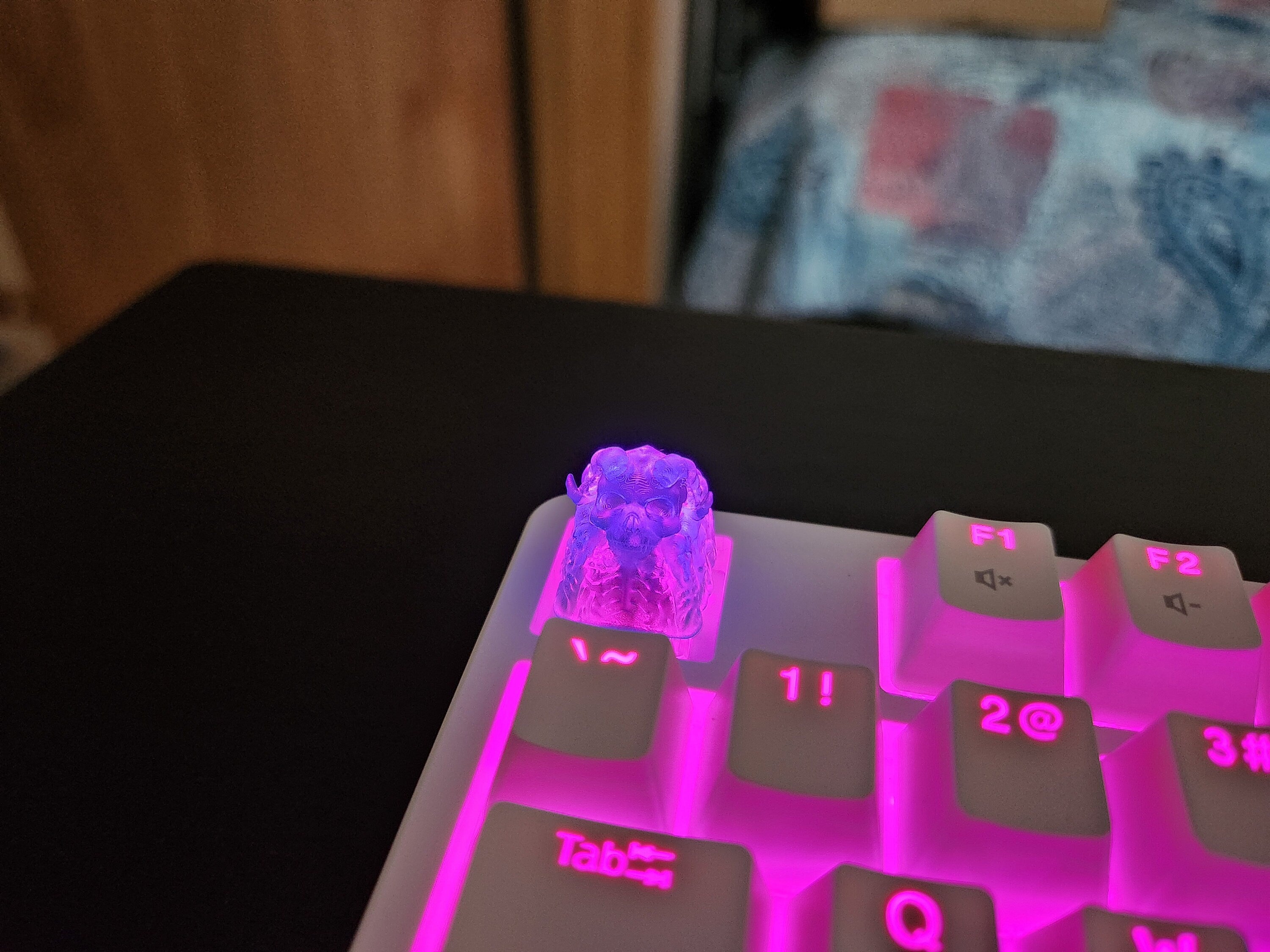 Clear Demon Skull Artisan Keycap for mechanical keyboard