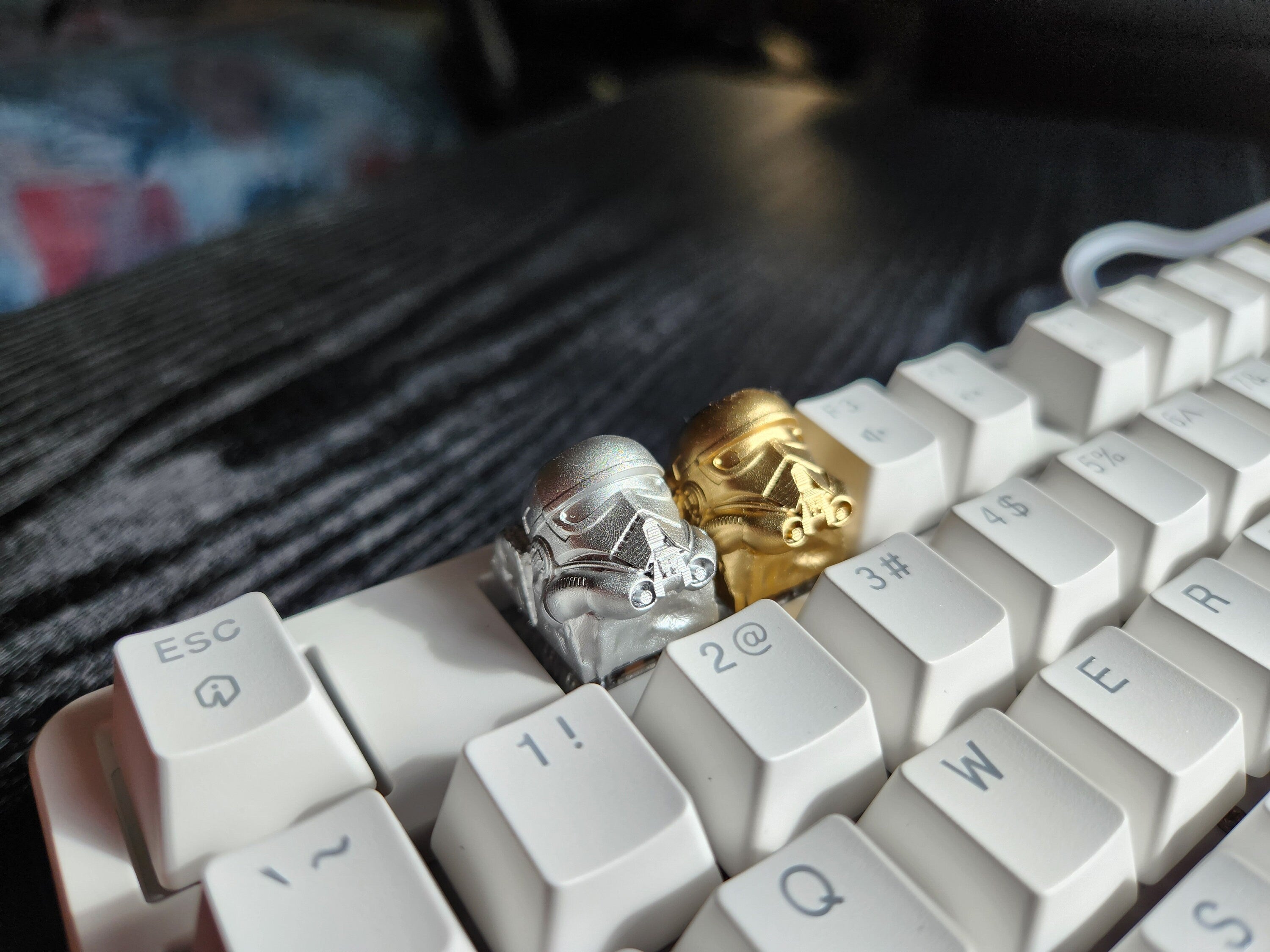 Hand-Painted Trooper Metallic Artisan Keycap for mechanical keyboard