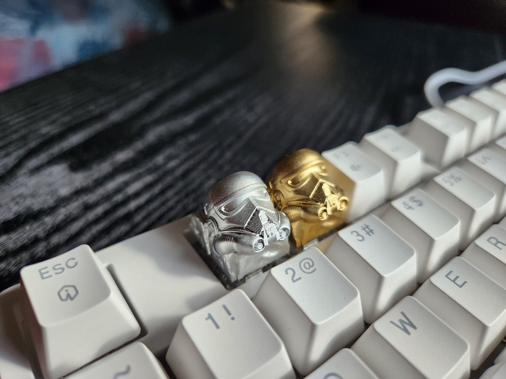 Hand-Painted Trooper Metallic Artisan Keycap for mechanical keyboard