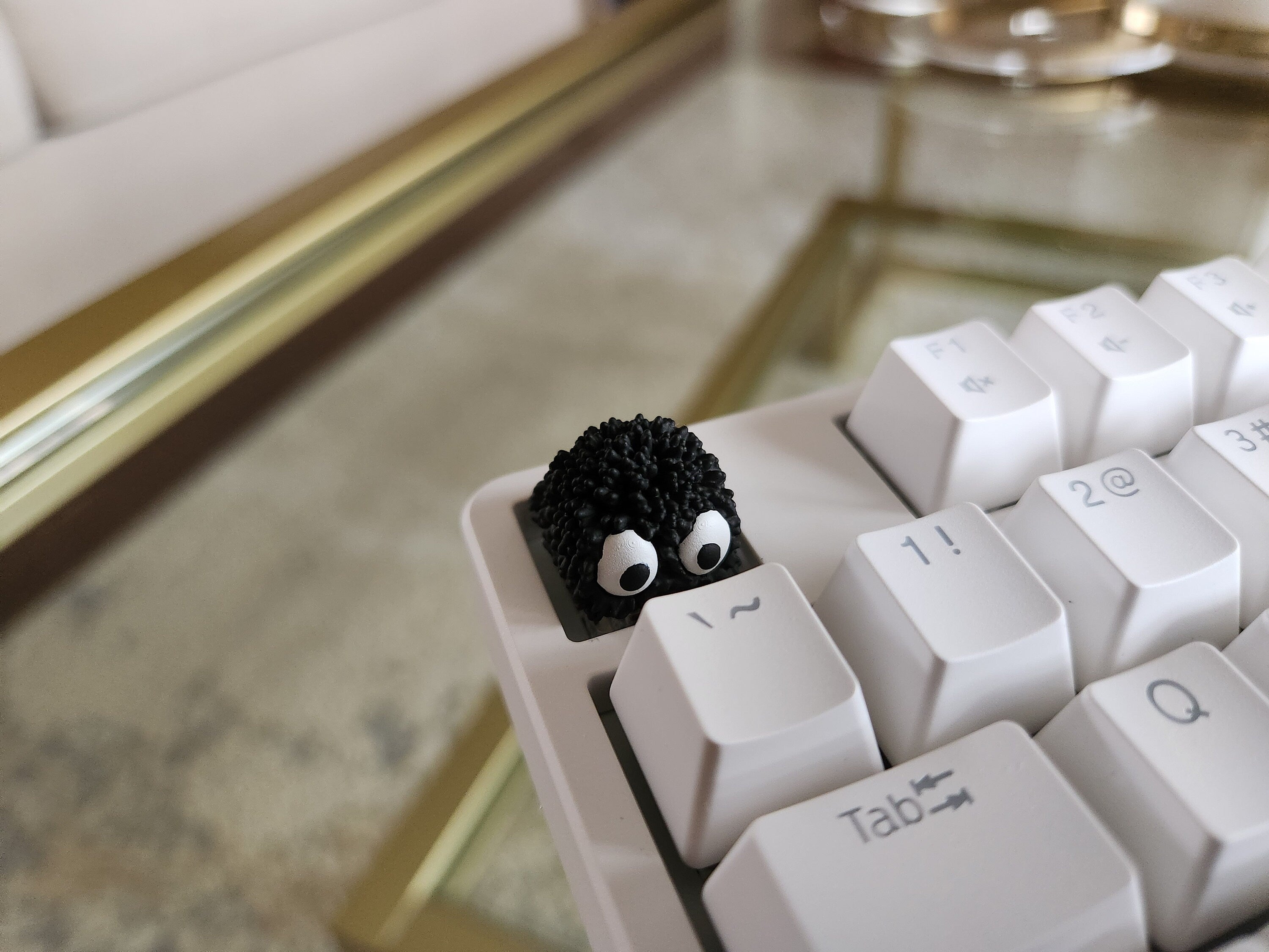 Hand-Painted Soot Sprite Artisan Keycap for mechanical keyboard