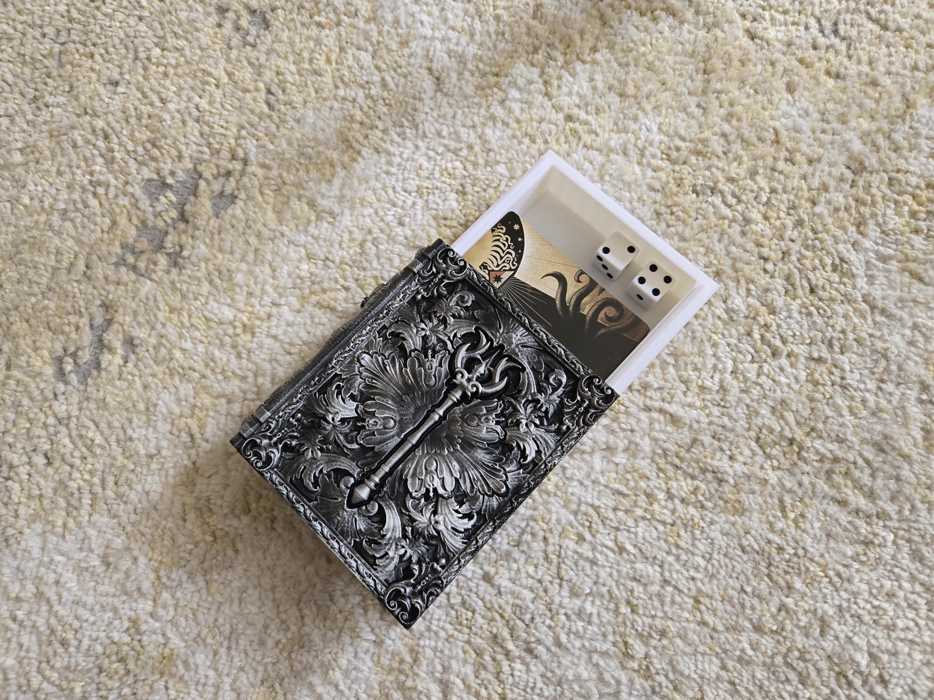 Sorcerer Tome tabletop card dice and miniature storage case