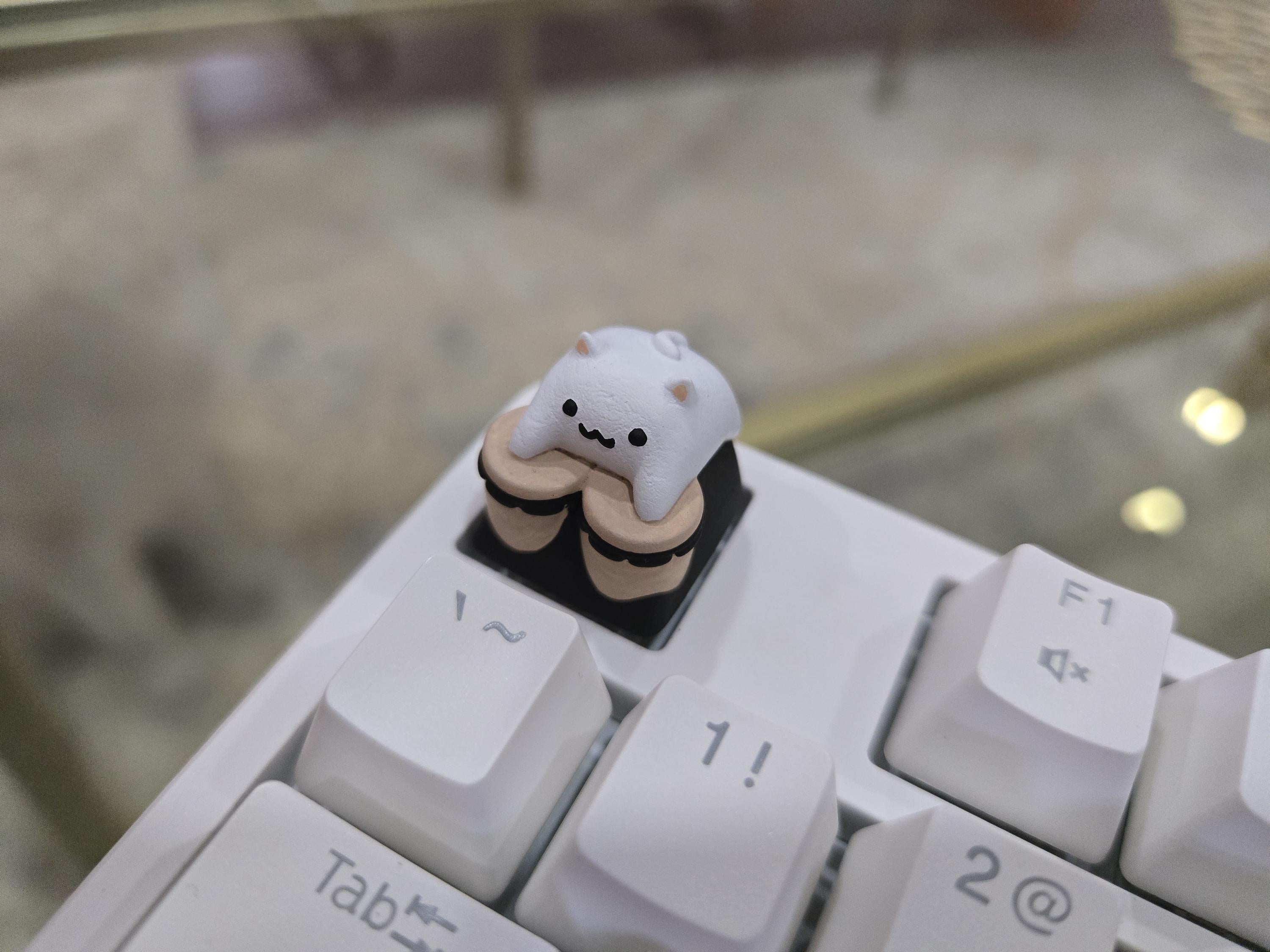 Hand-Painted Bongo Cat Artisan Keycap for mechanical keyboard