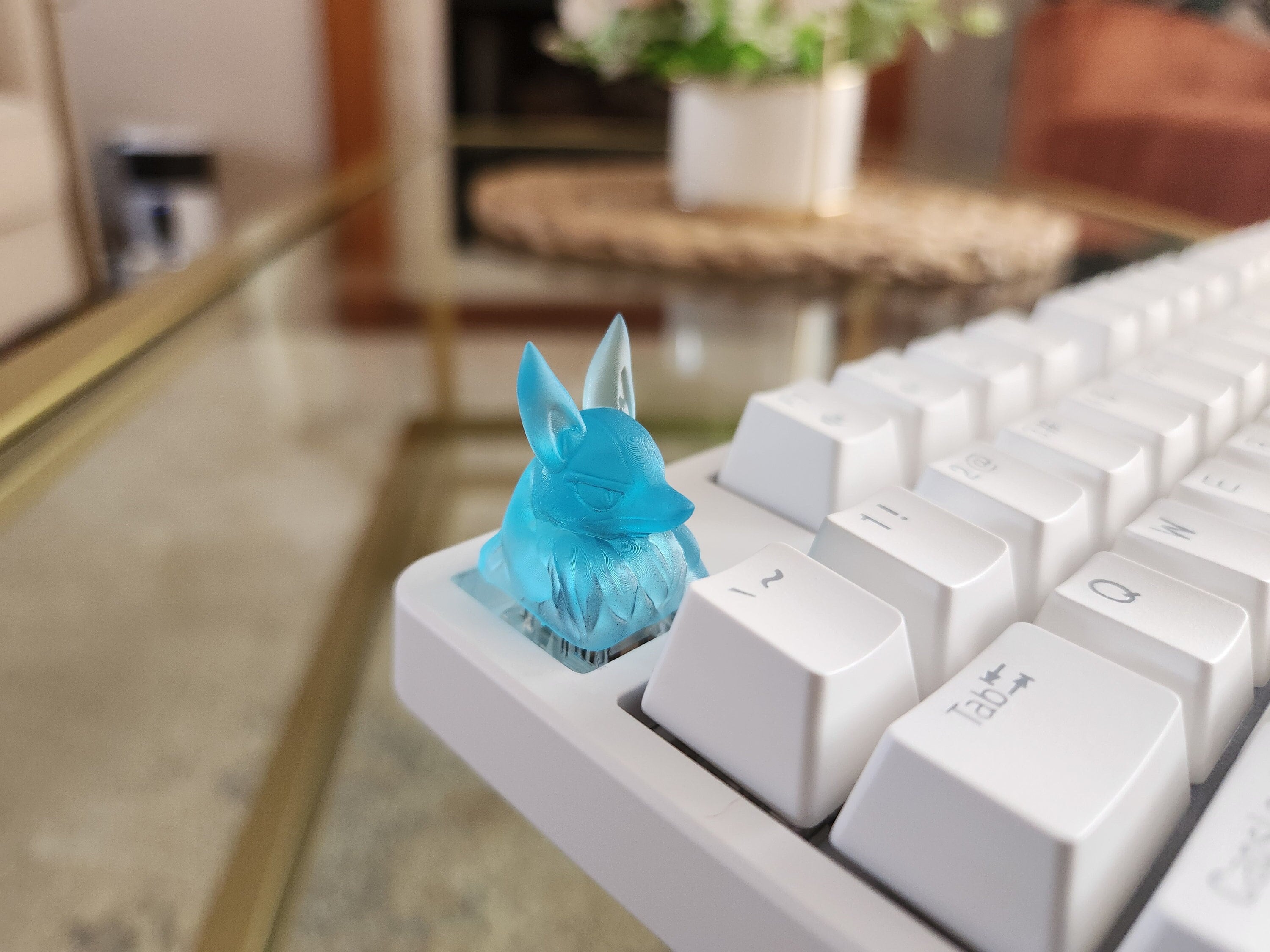 Clear Anime Snorlax Artisan Keycap for mechanical keyboard