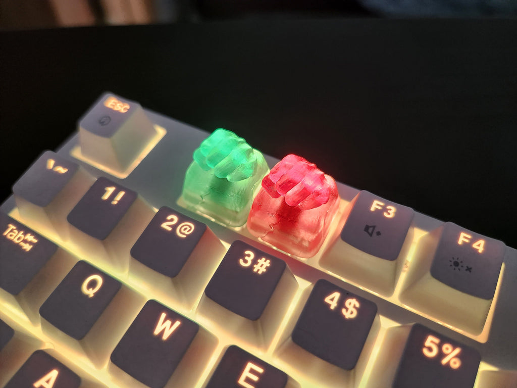 Clear Smash Fist Artisan Keycap for mechanical keyboard