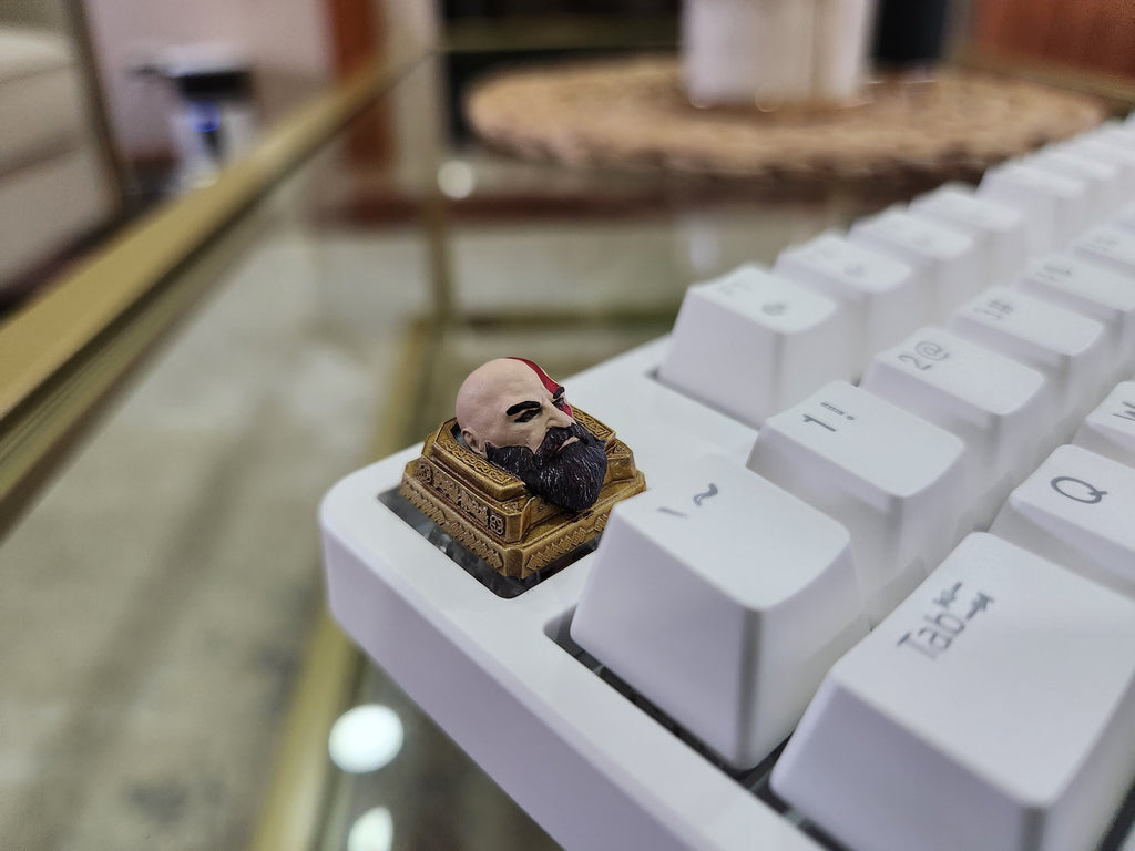 Hand-Painted Video Game Kratos Artisan Keycap for mechanical keyboard