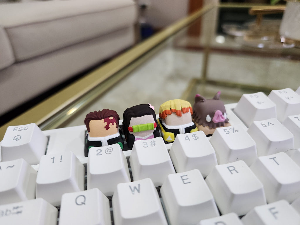 Hand-Painted Demon Slayer Artisan Keycaps for mechanical keyboard