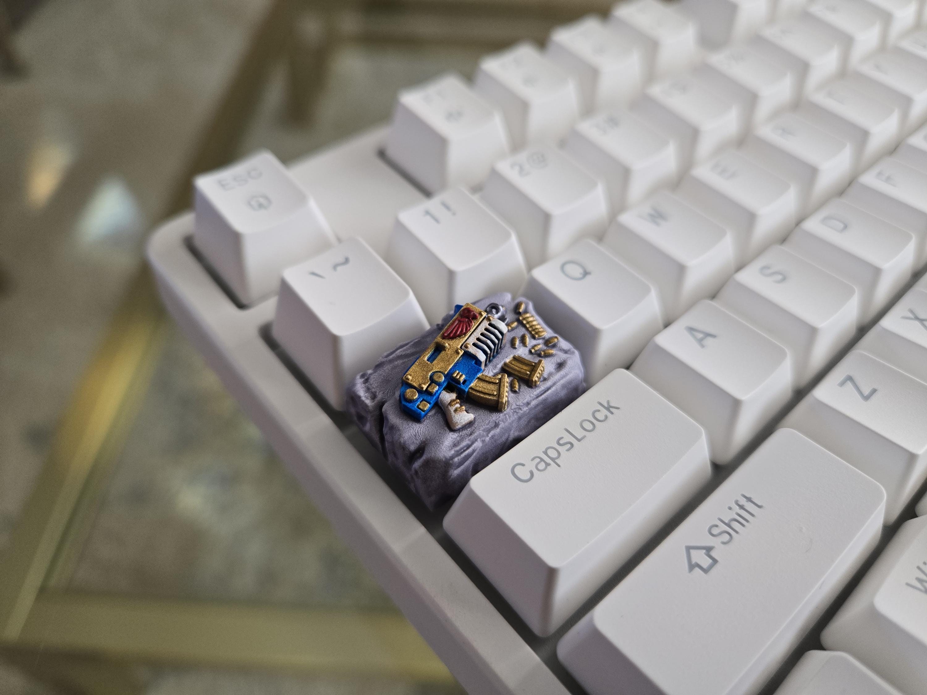 Hand-Painted Marine Rivet Gun Artisan Keycap for mechanical keyboard