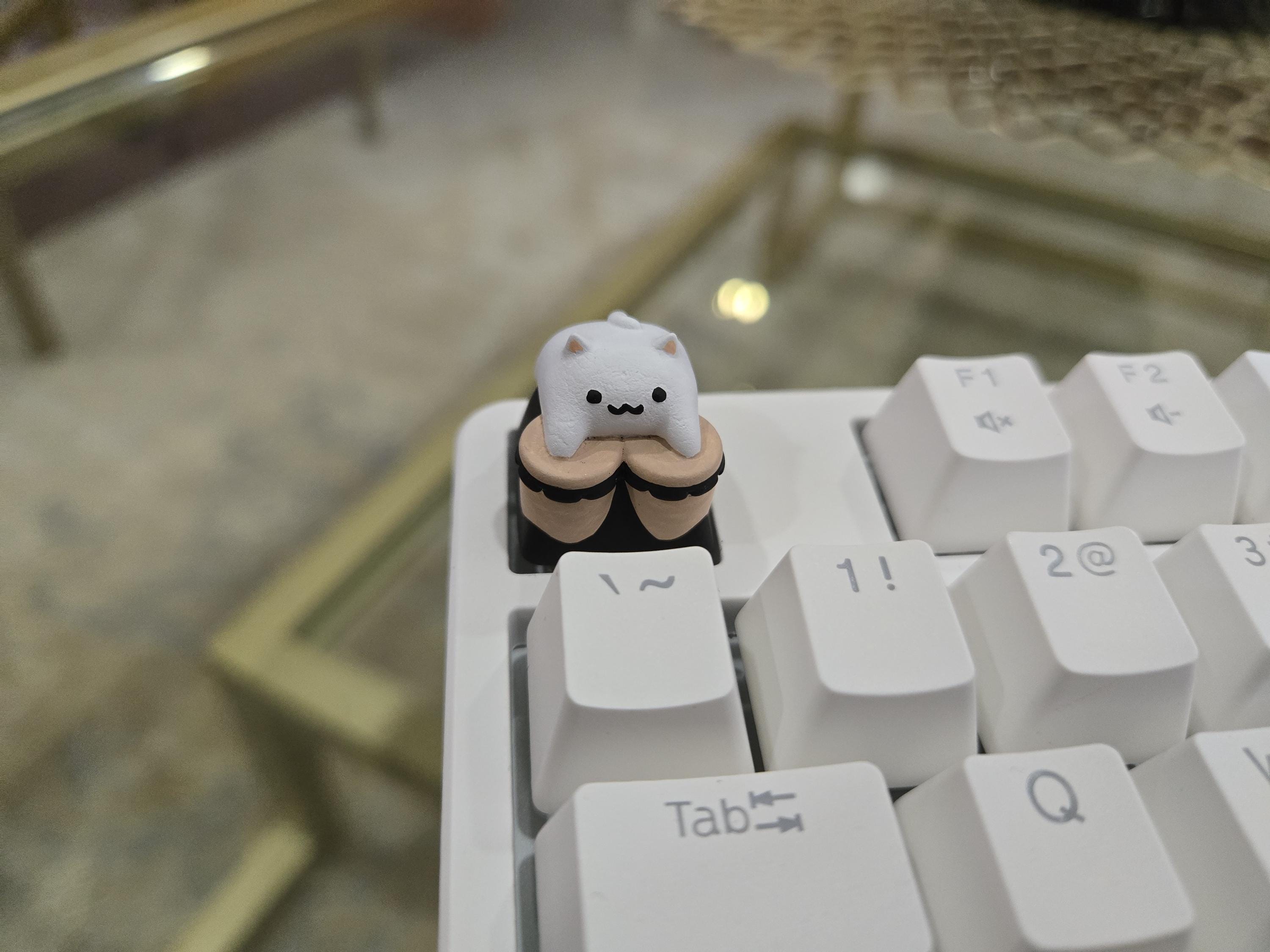 Hand-Painted Bongo Cat Artisan Keycap for mechanical keyboard