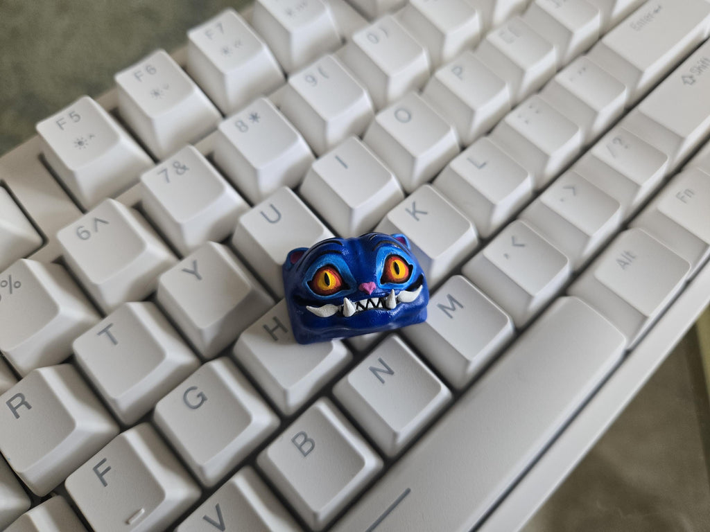 Hand-Painted Demon Hunter Cat Artisan Keycap for mechanical keyboard