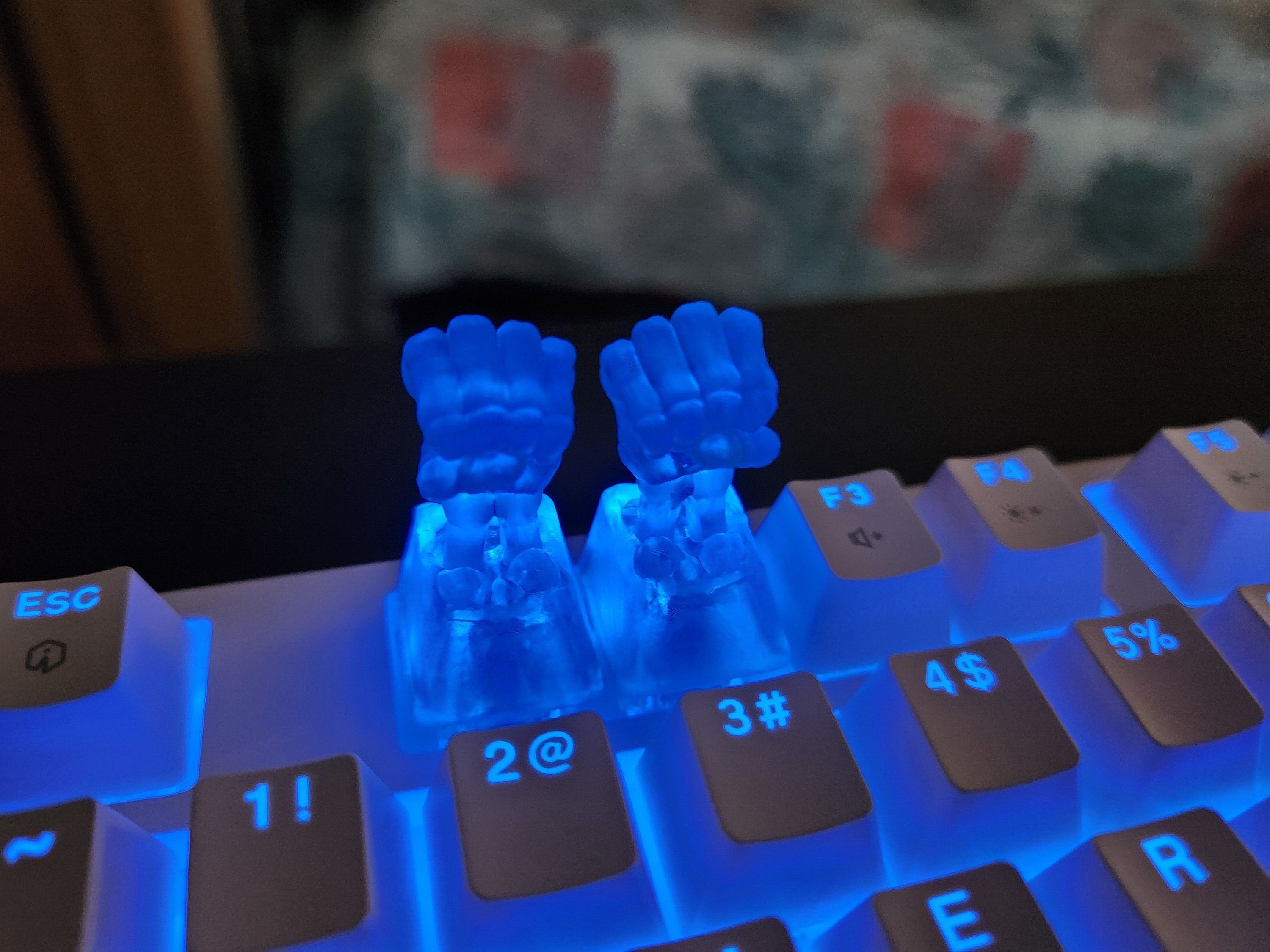 Clear Skeleton Hand Artisan Keycap for mechanical keyboard