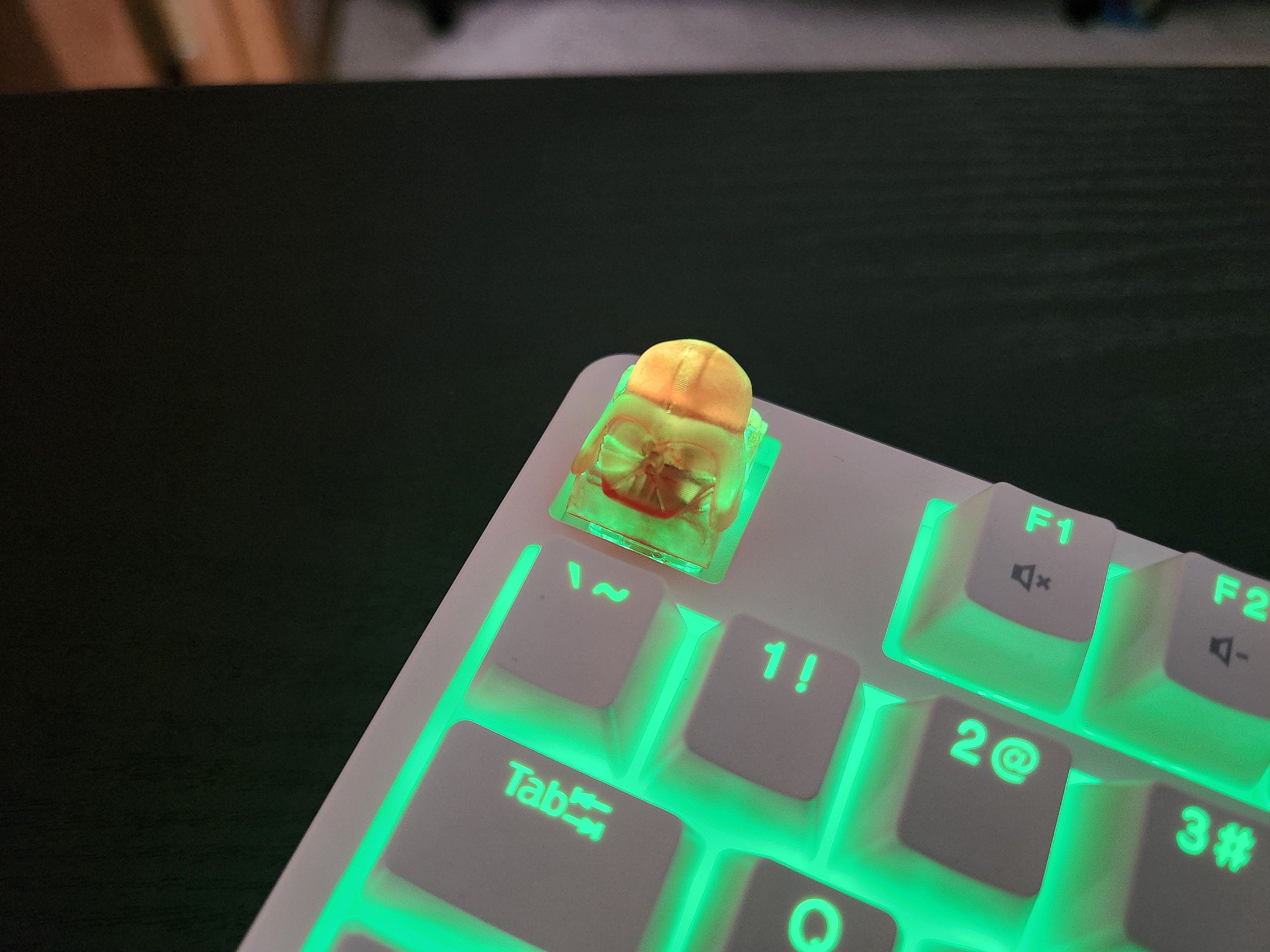Clear video game-inspired artisan keycap for Cherry MX keyboard