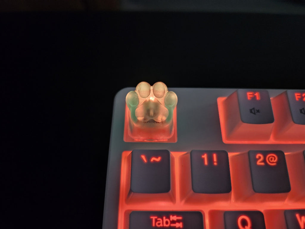 Clear Kitten Cat Paw Artisan Keycap for mechanical keyboard