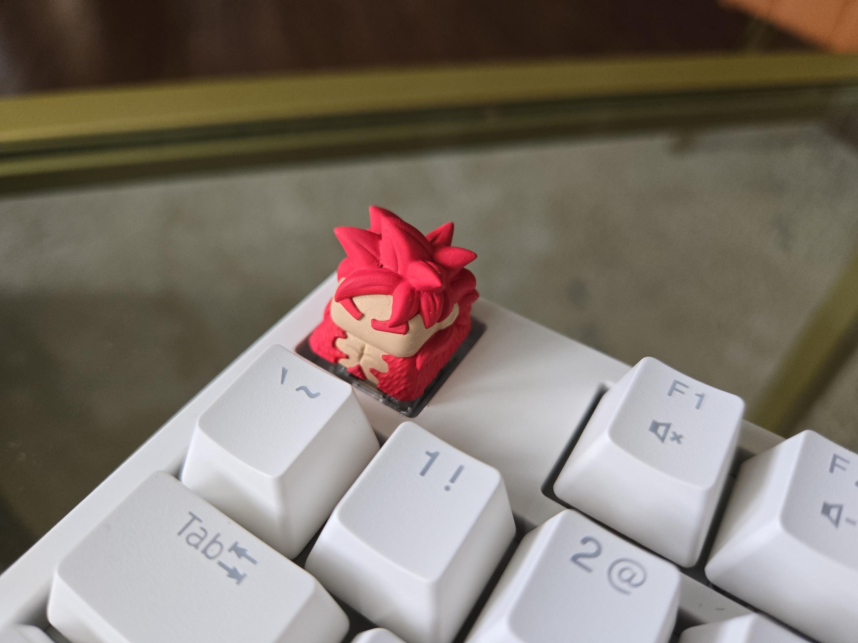 Hand-Painted Anime SSJ 4 Artisan Keycap for mechanical keyboard