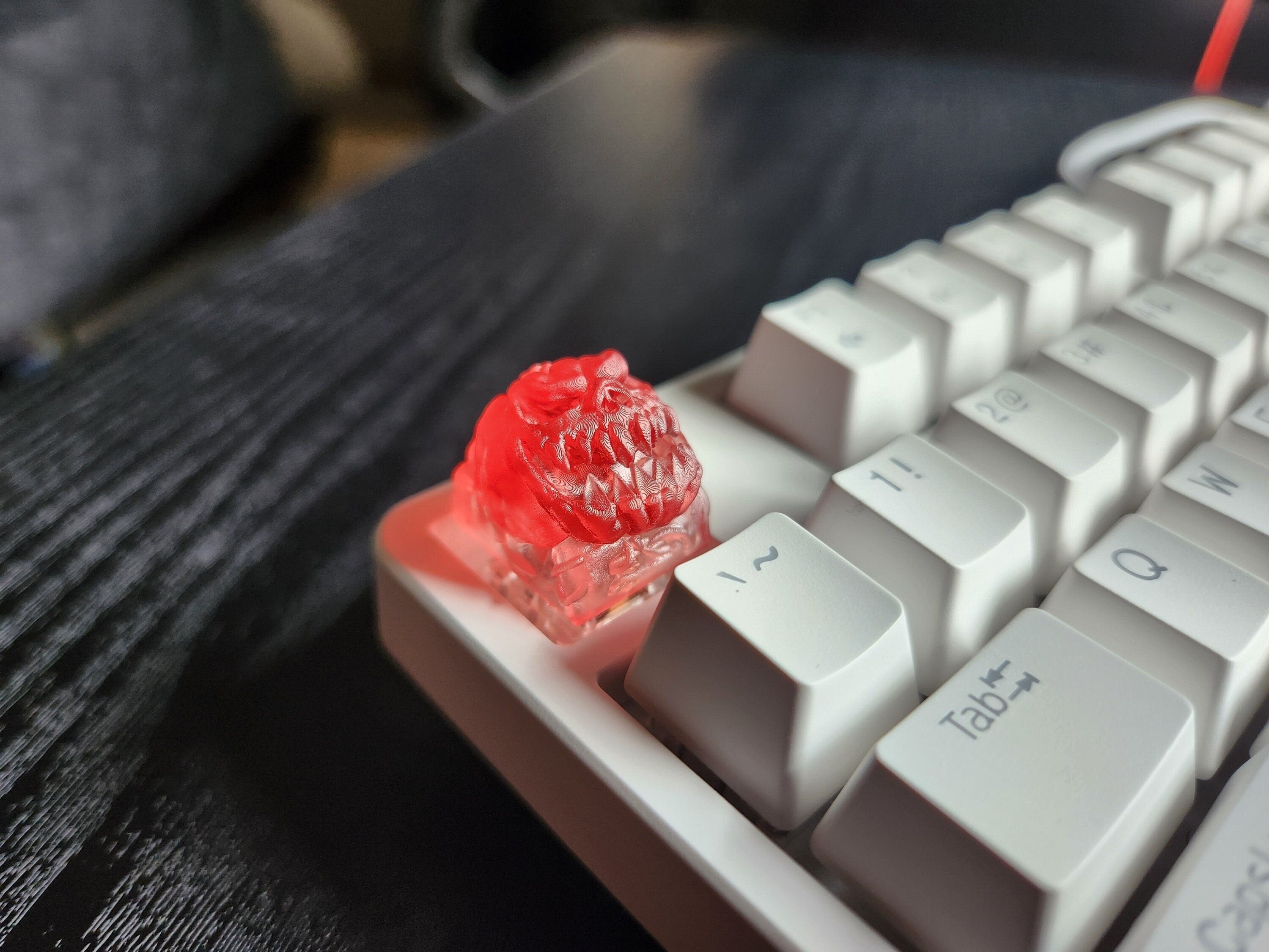 Clear Hollow Pumpkin Artisan Keycap for mechanical keyboard