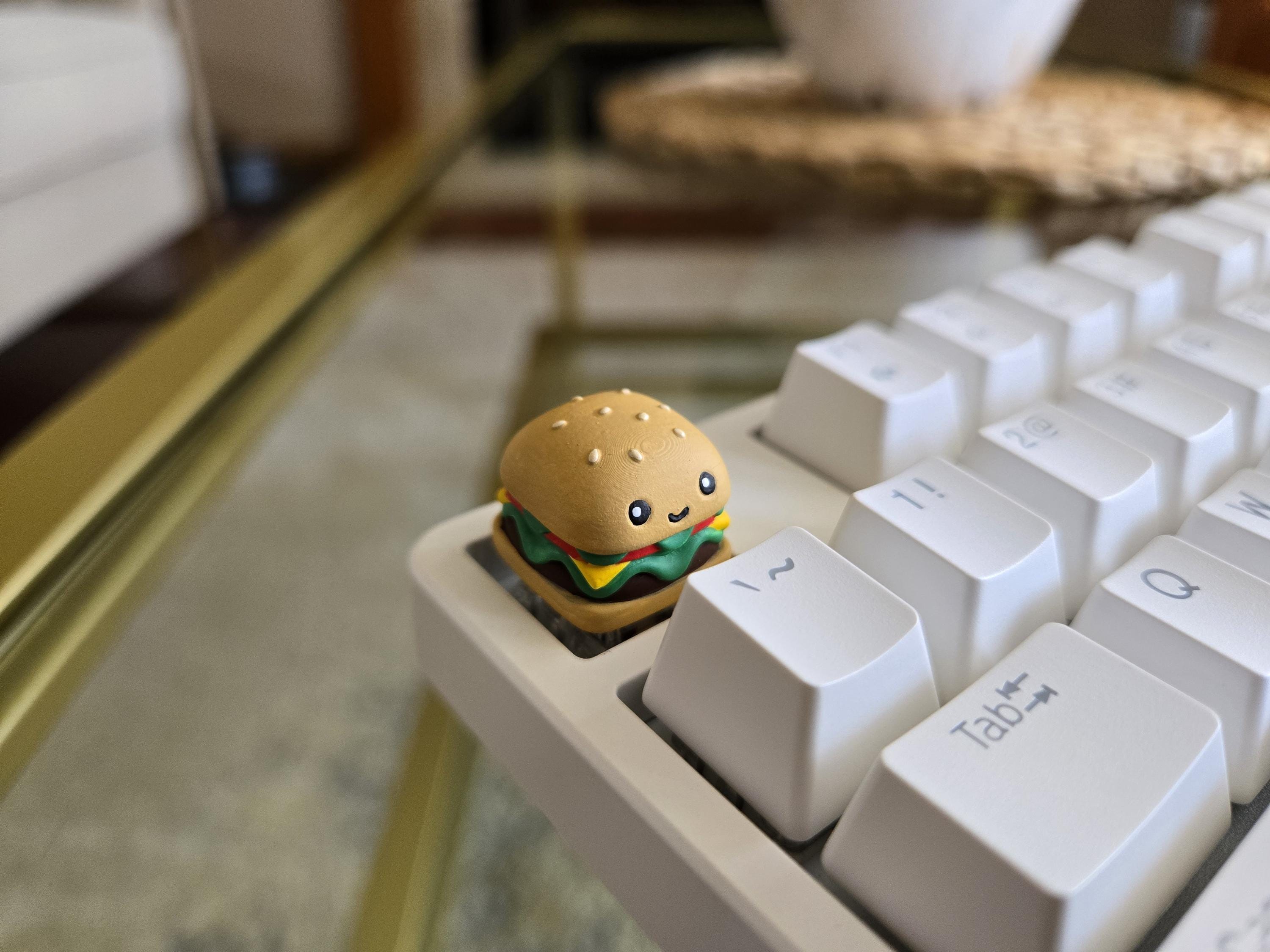 Hand-Painted Burger Food Artisan Keycap for mechanical keyboard