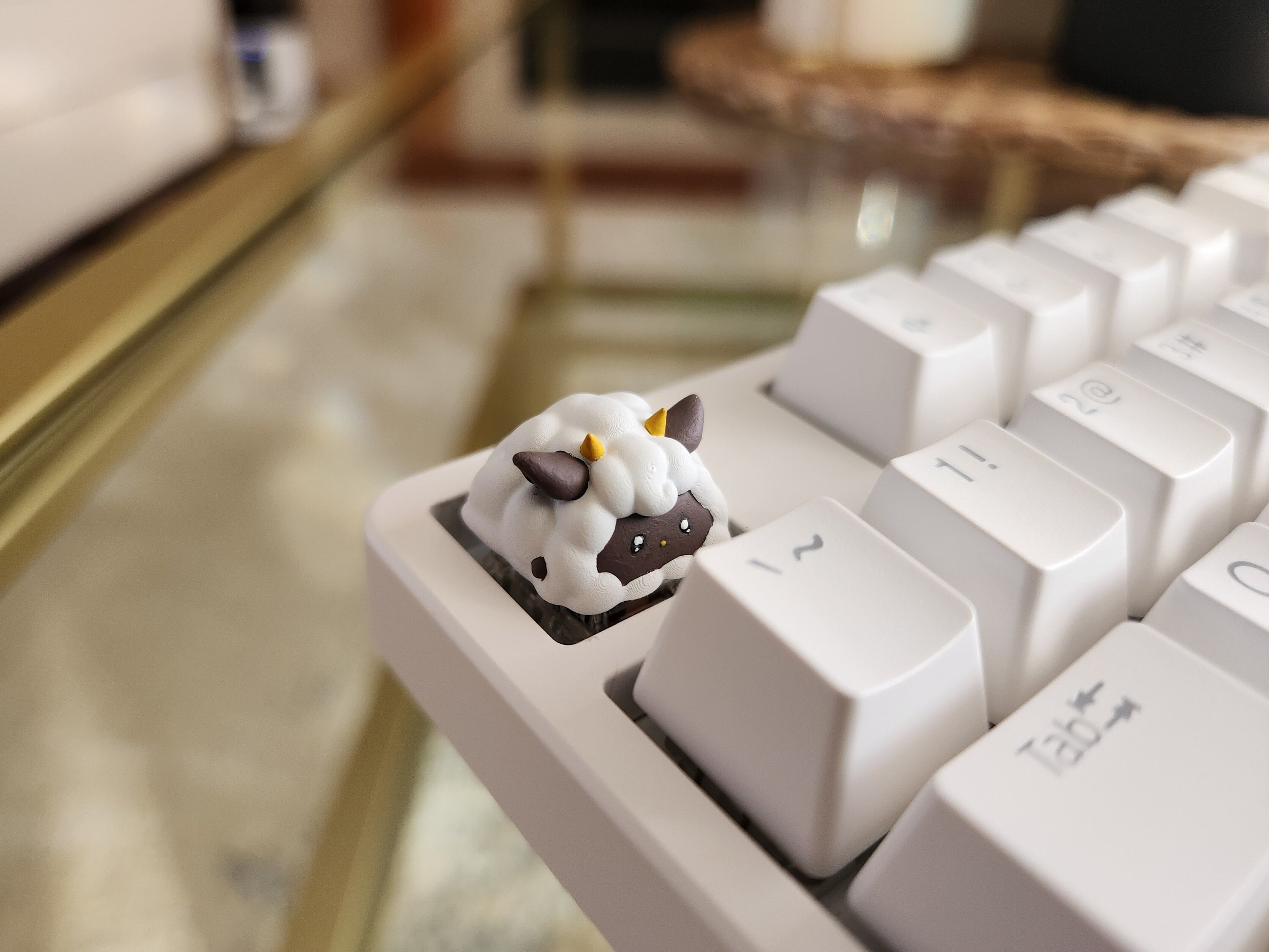 Hand-Painted Palworld Lamball Artisan Keycap for mechanical keyboard