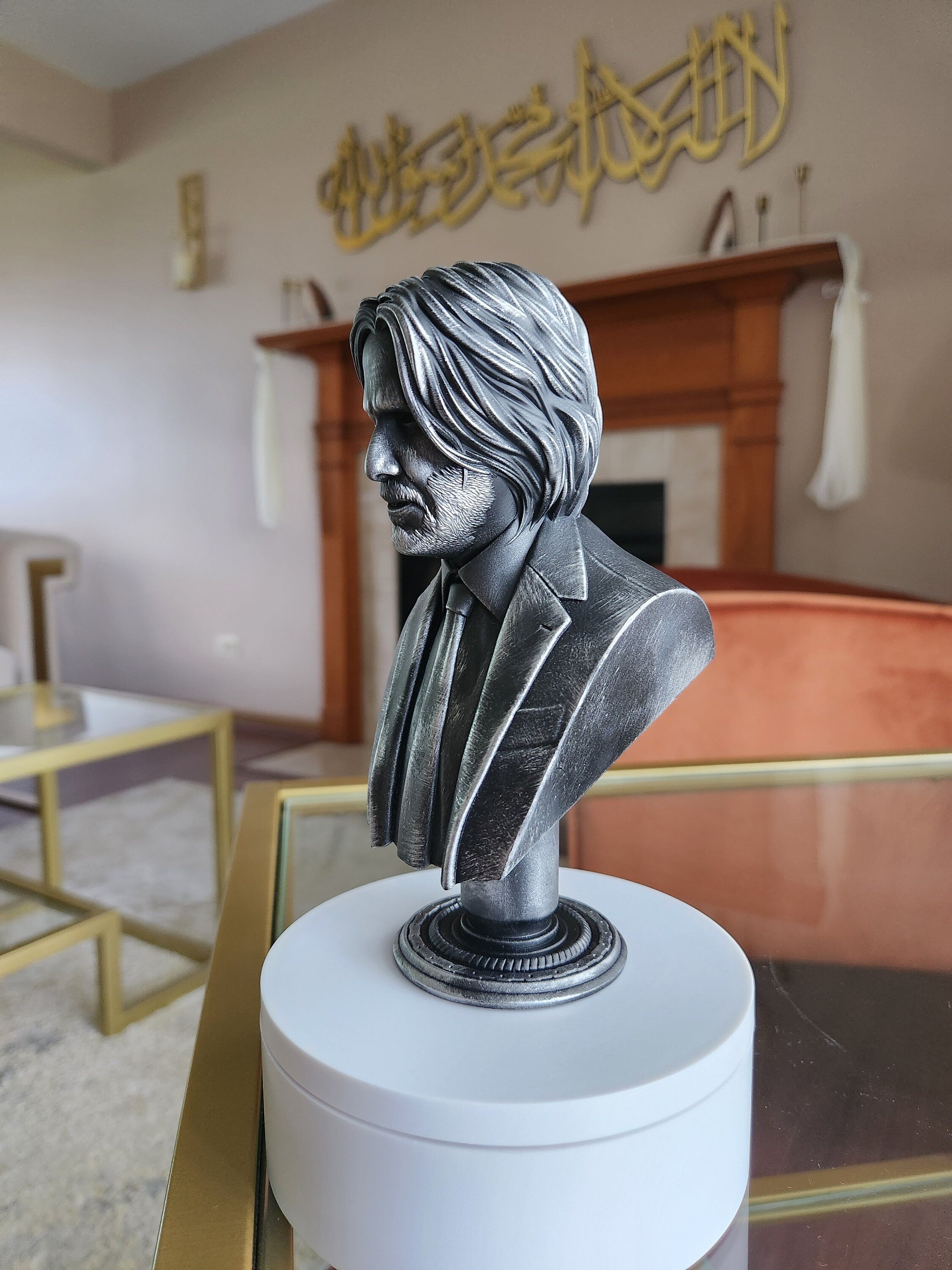 Hand-painted john wick bust – 6.5 inches tall collectible display figure