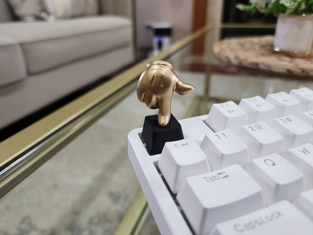 Hand-painted golden glove finger artisan keycap