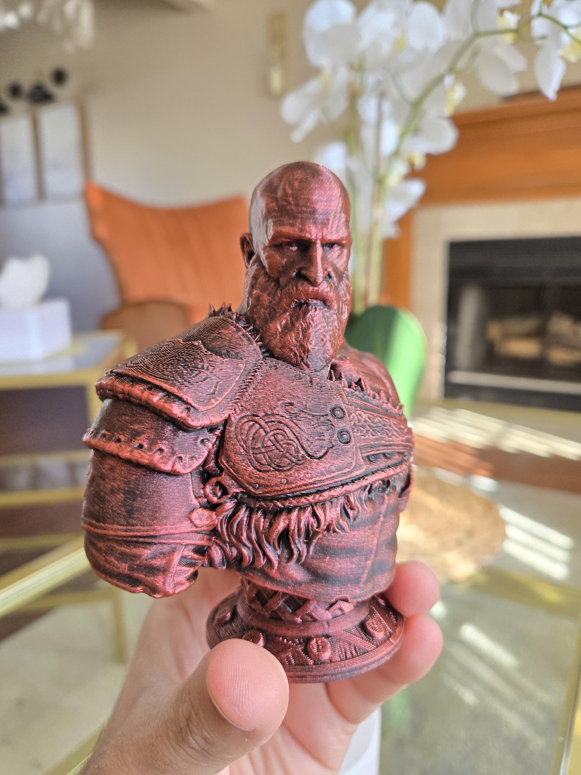 Hand-painted kratos video game bust – 5 inches tall collectible display figure