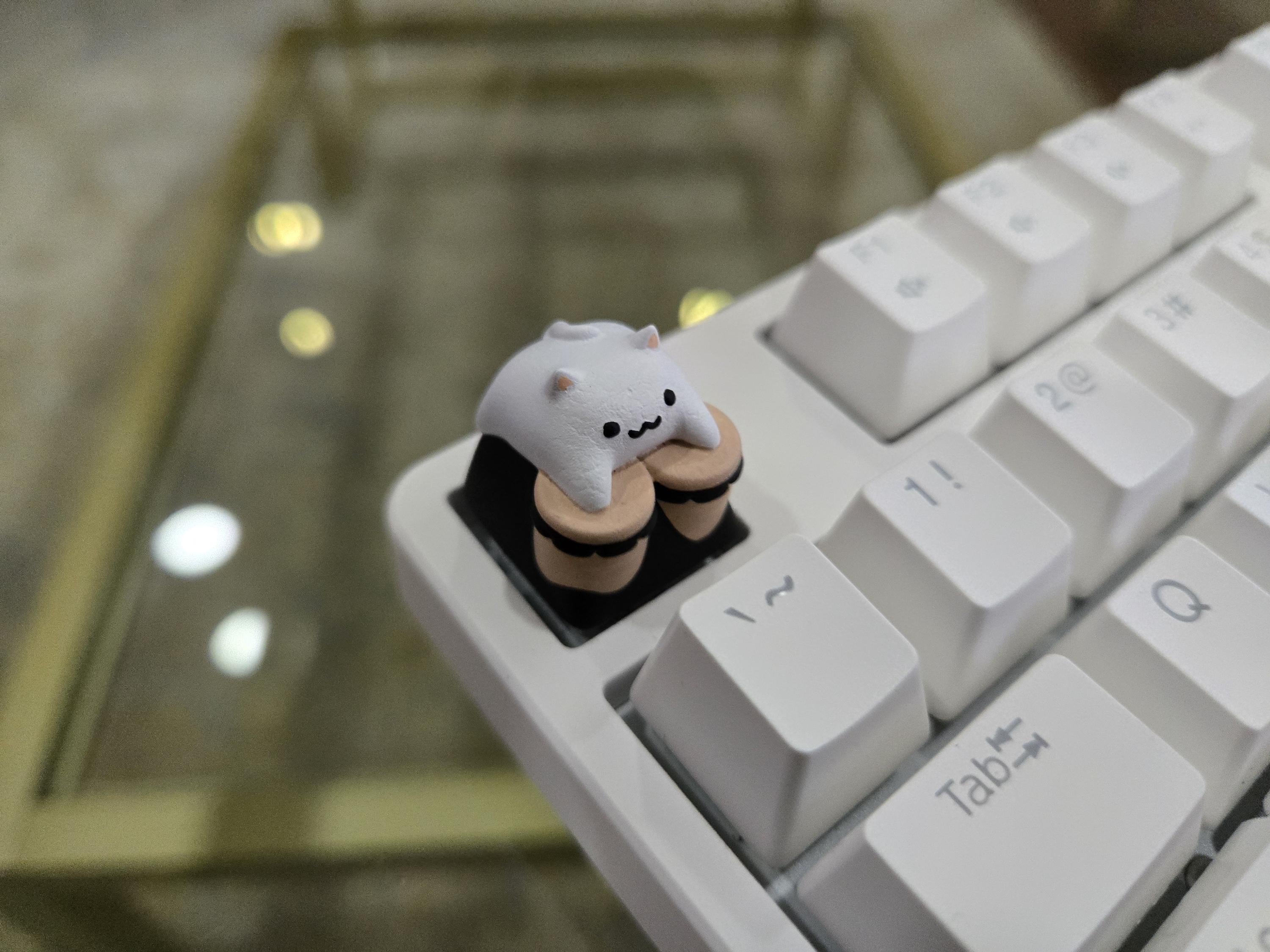Hand-Painted Bongo Cat Artisan Keycap for mechanical keyboard