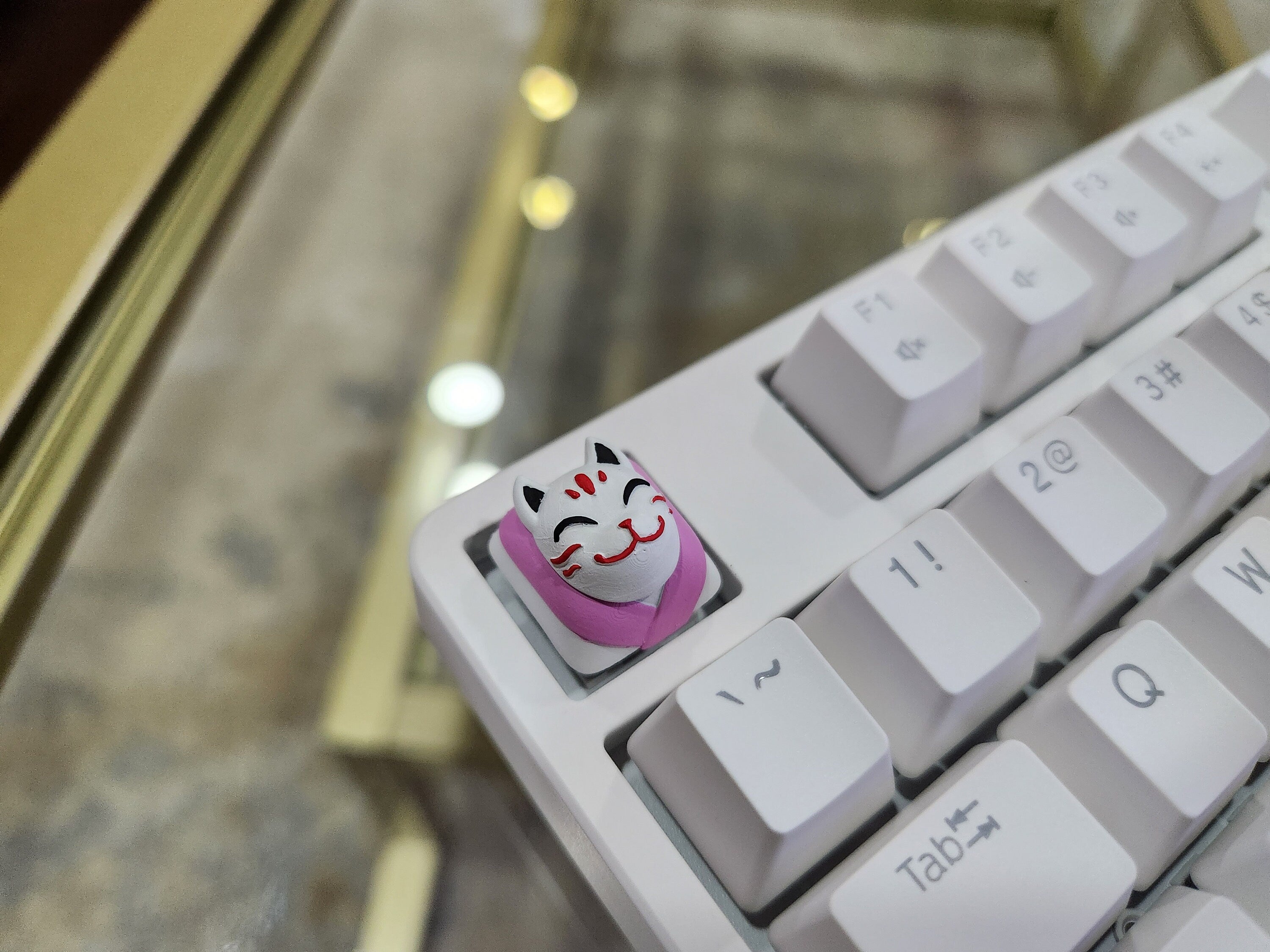 Hand-Painted Kitsune Japanese Artisan Keycap for mechanical keyboard