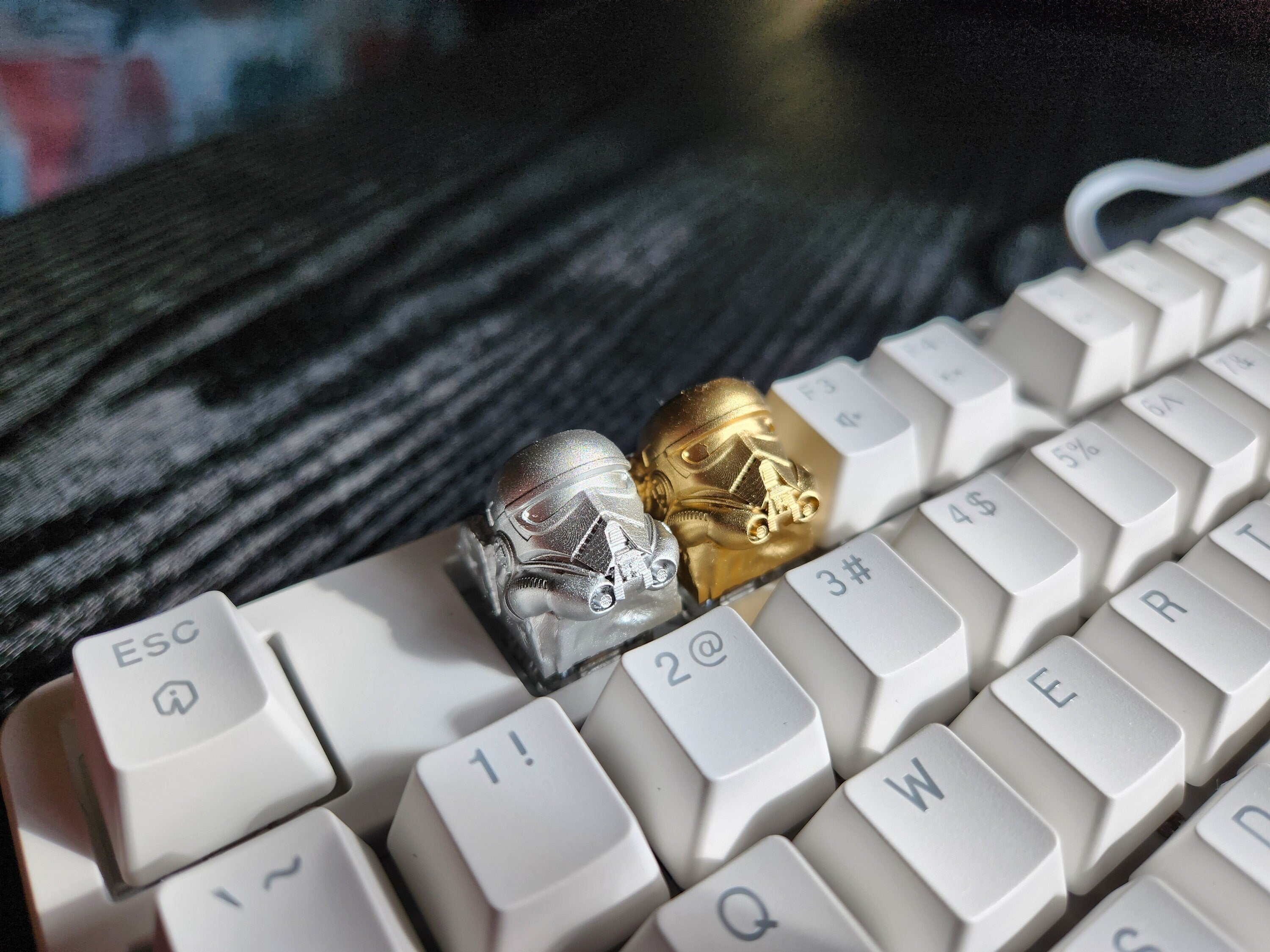Hand-Painted Trooper Metallic Artisan Keycap for mechanical keyboard