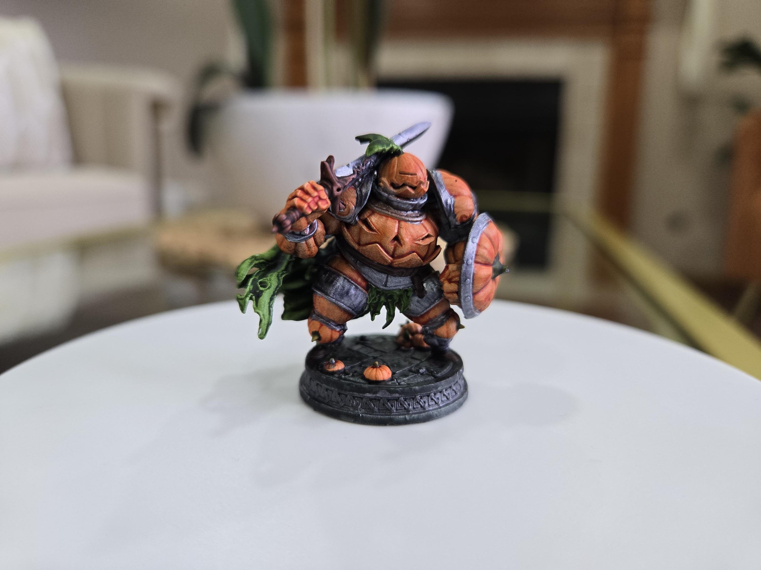 Pumpkin Knight fantasy tabletop miniature