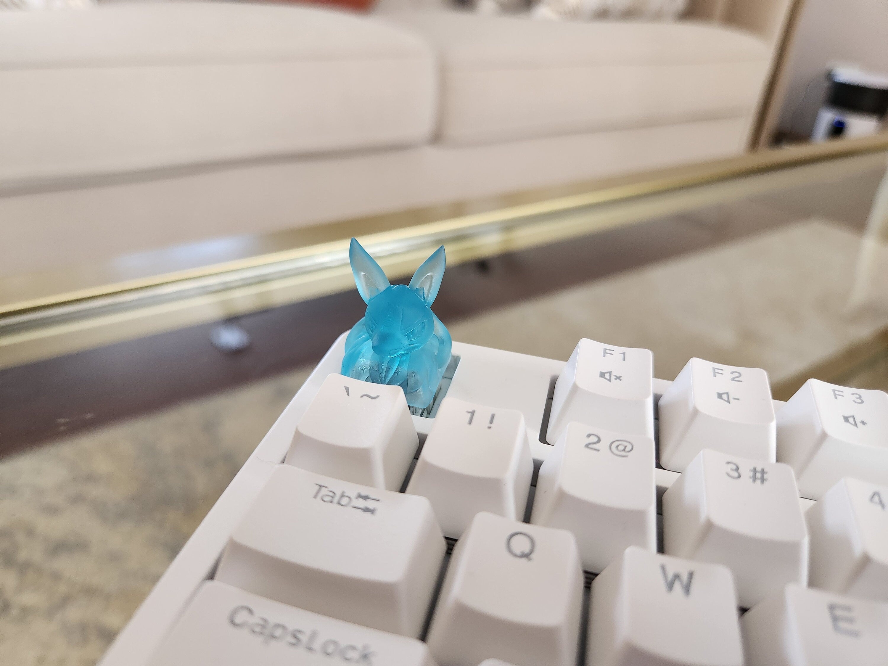 Clear Anime Snorlax Artisan Keycap for mechanical keyboard